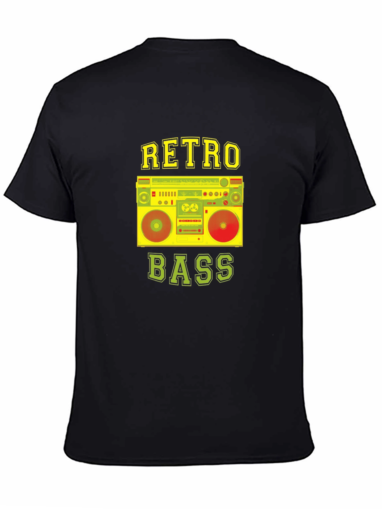 Retro Bass Boombox Graphic T-Shirt - Classic Music Style