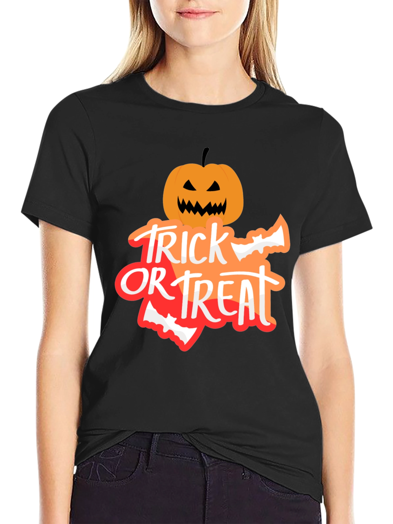 Trick or Treat Halloween T-Shirt - Pumpkin Design