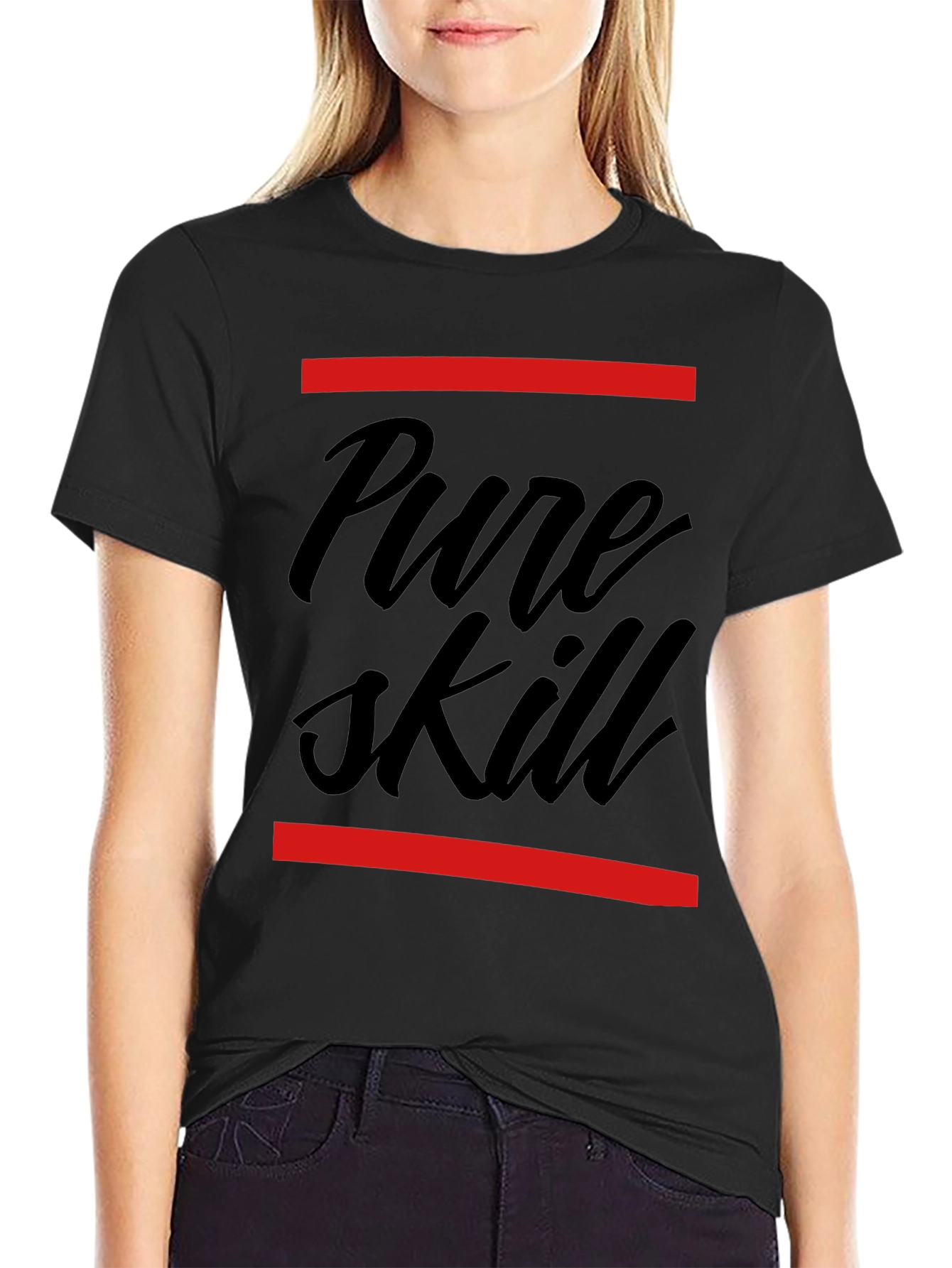 Pure Skill Graphic Tee - Stylish Black T-Shirt