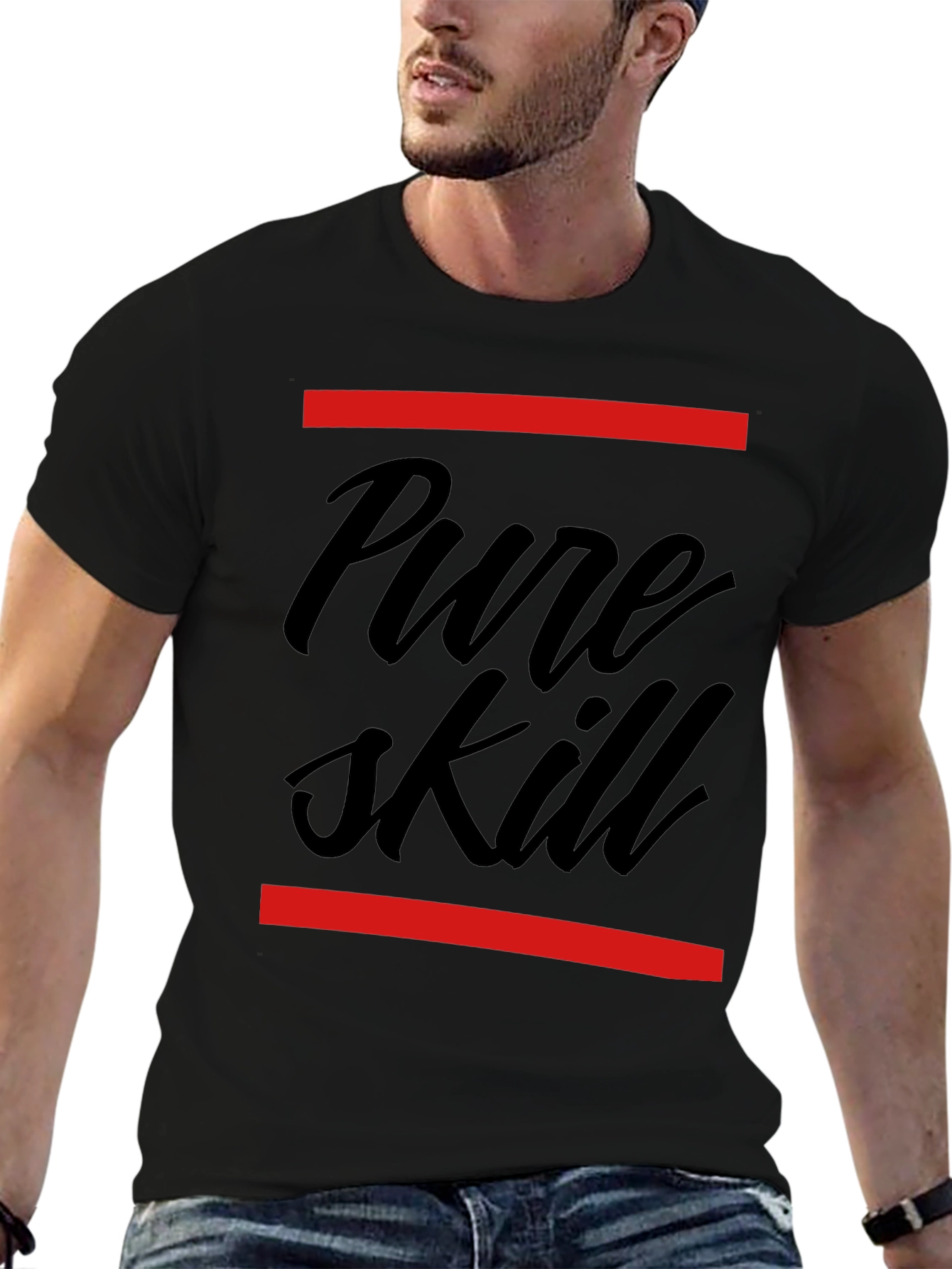 Pure Skill Graphic Tee - Stylish Black T-Shirt