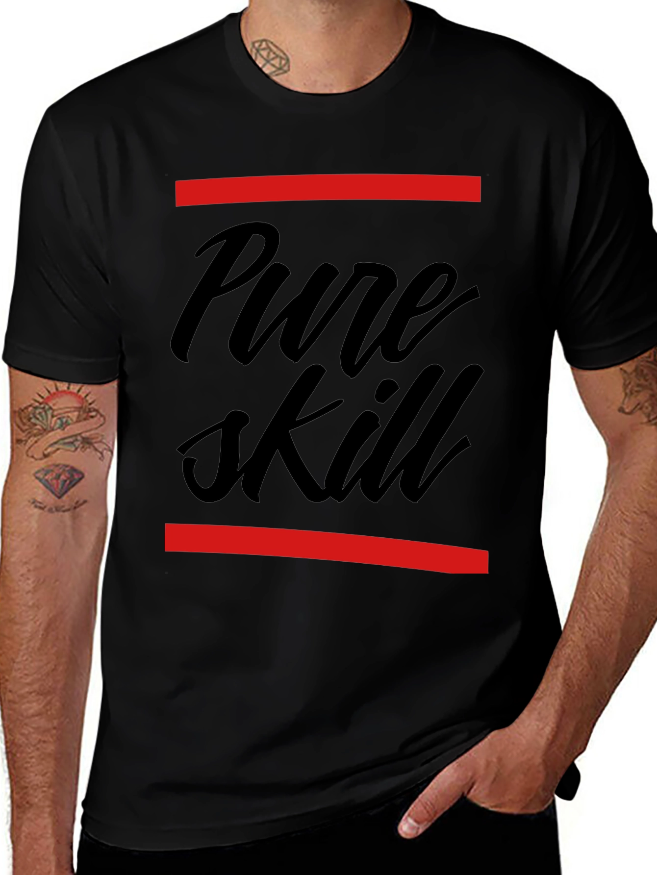 Pure Skill Graphic Tee - Stylish Black T-Shirt