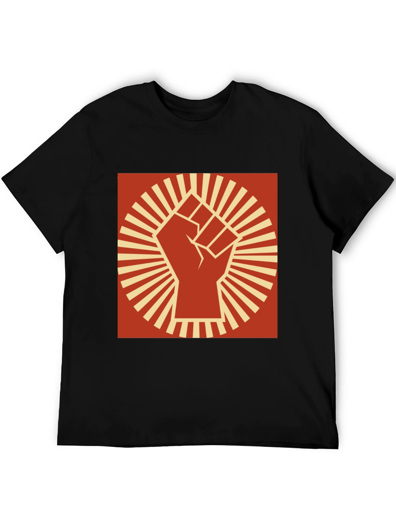 Fist Symbol Graphic Tee - Black Crew Neck