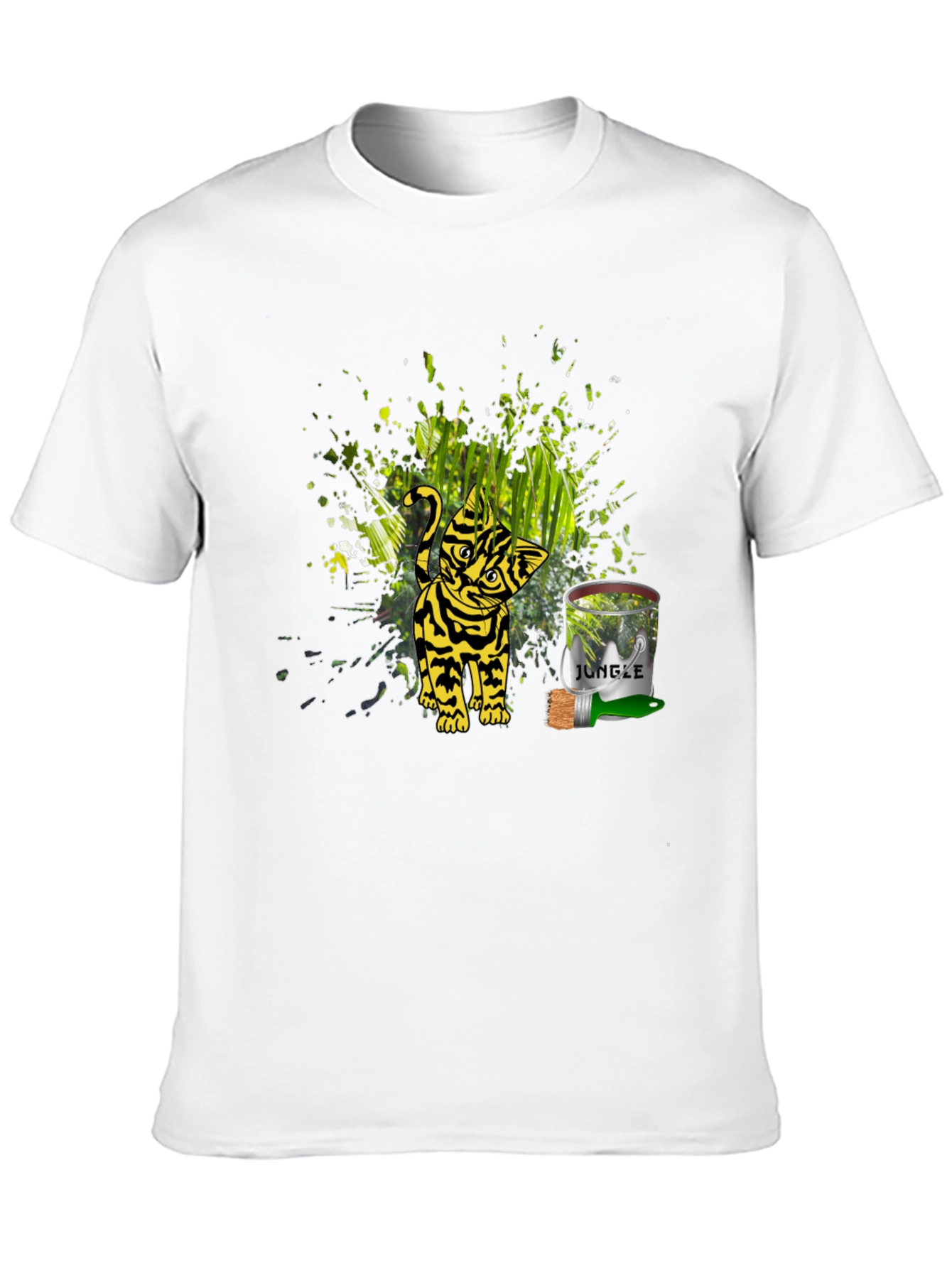 Jungle Cat Graphic Tee - Black Unisex T-Shirt