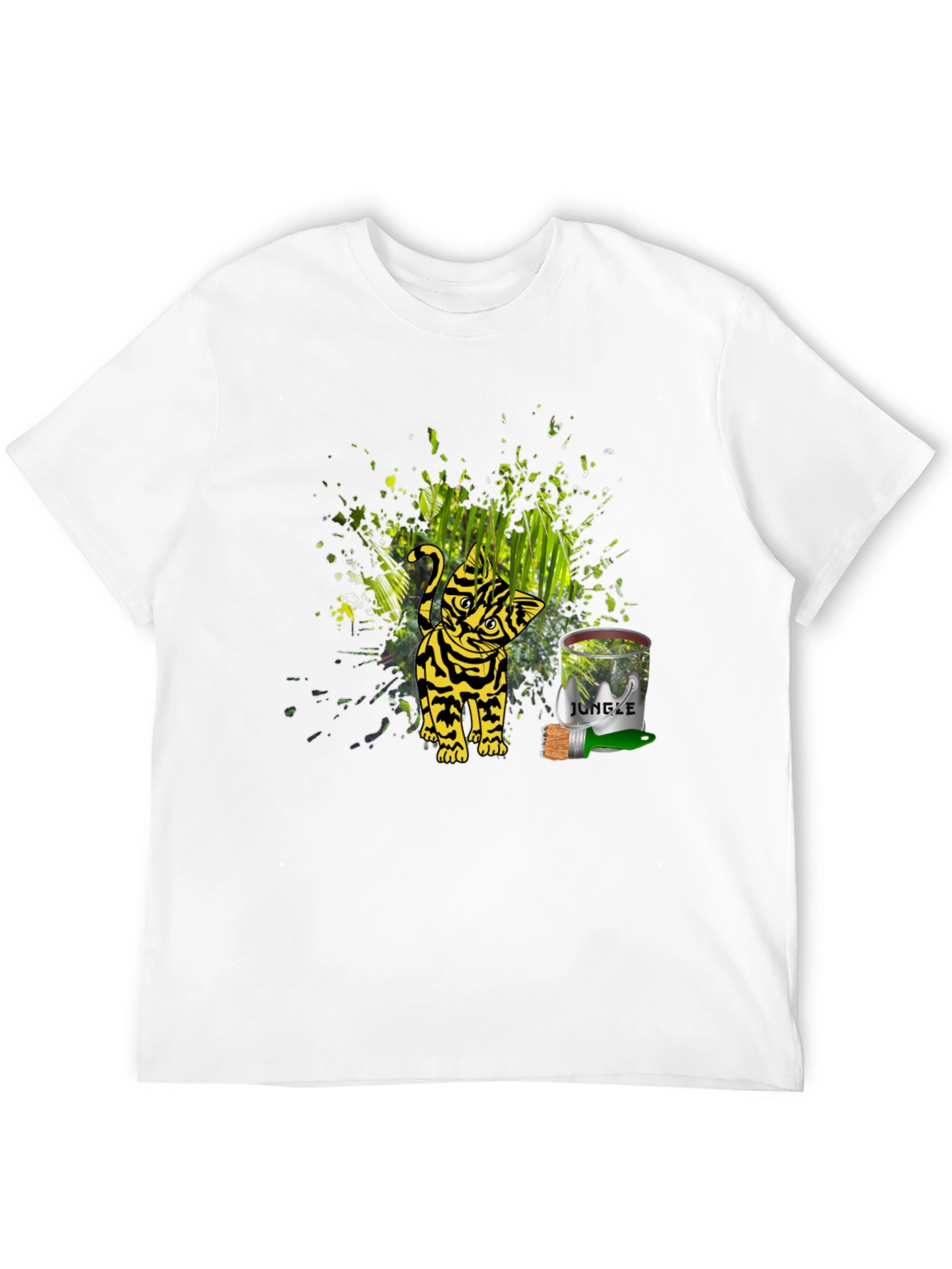 Jungle Cat Graphic Tee - Black Unisex T-Shirt