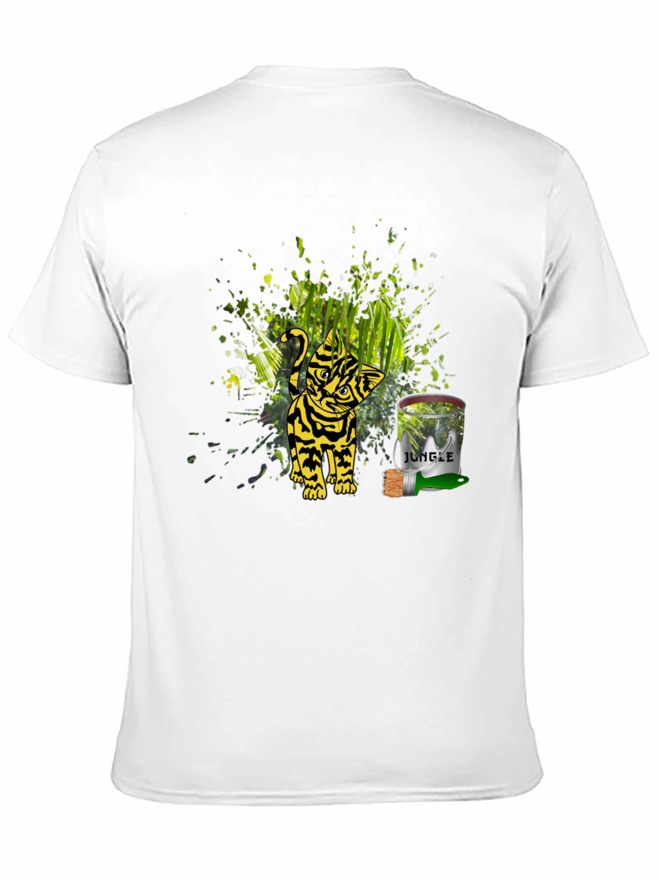 Jungle Cat Graphic Tee - Black Unisex T-Shirt