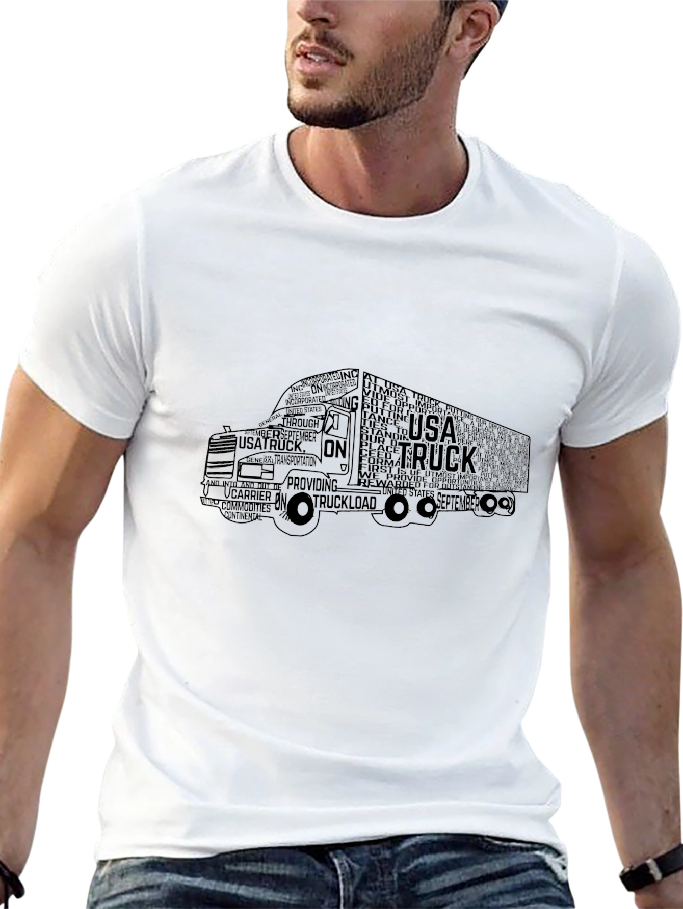 USA Truck T-Shirt - Word Art Design