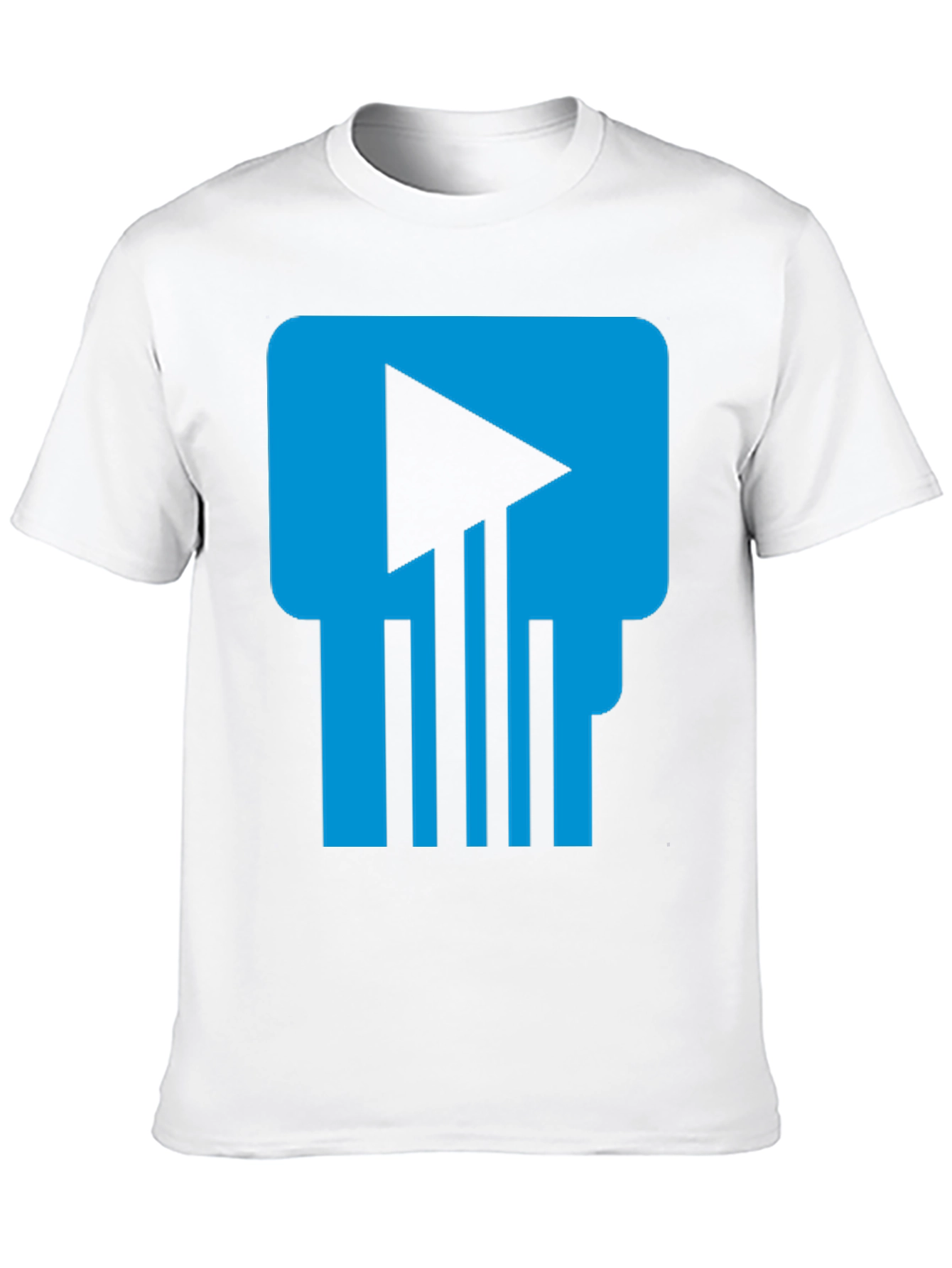 Tech Skull T-Shirt - Blue & Black Graphic Tee