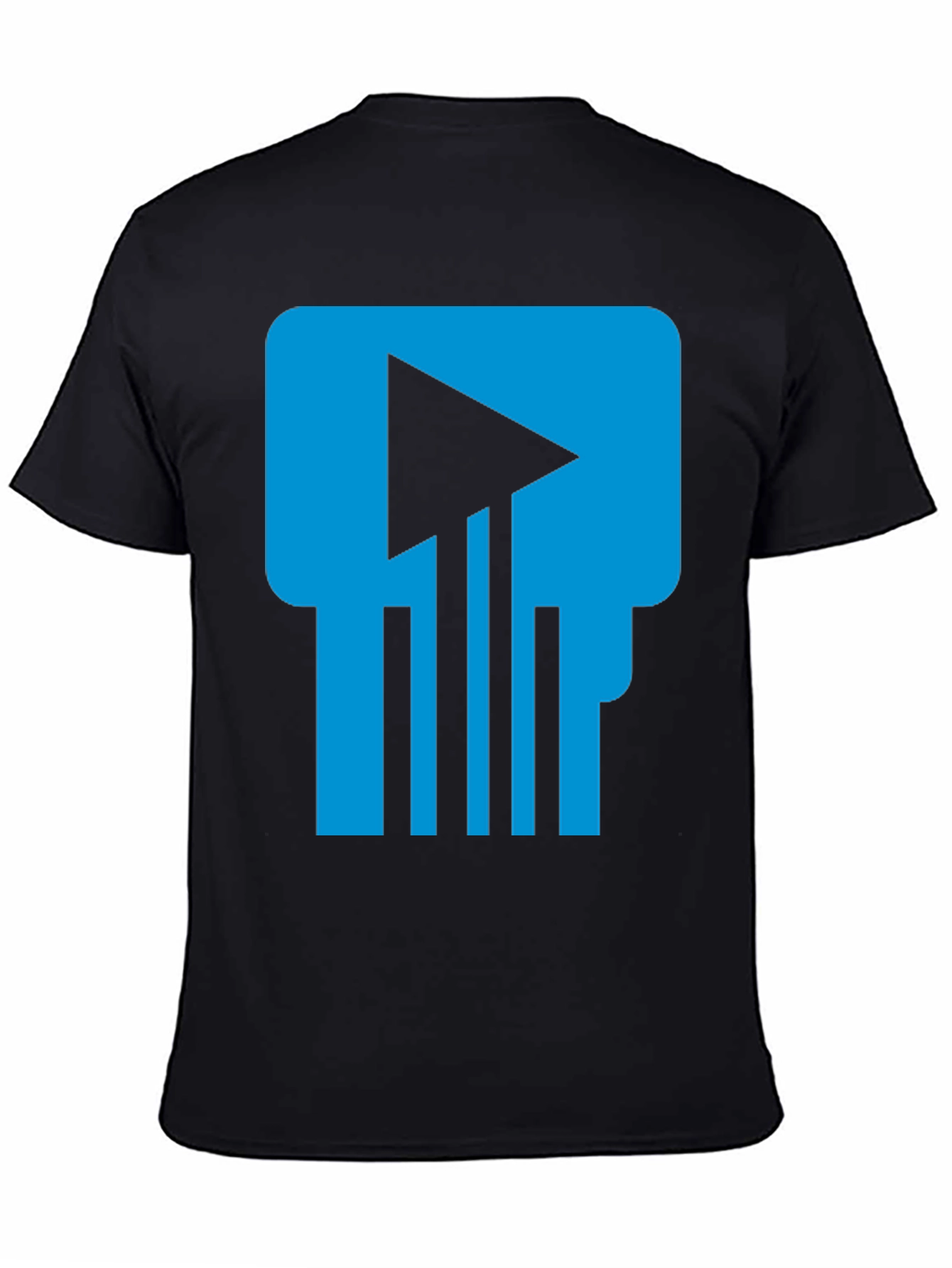 Tech Skull T-Shirt - Blue & Black Graphic Tee