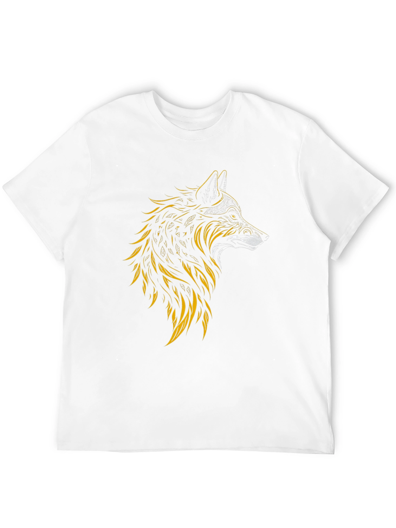 Wolf Graphic Print Tee - Stylish Mens Black T-Shirt