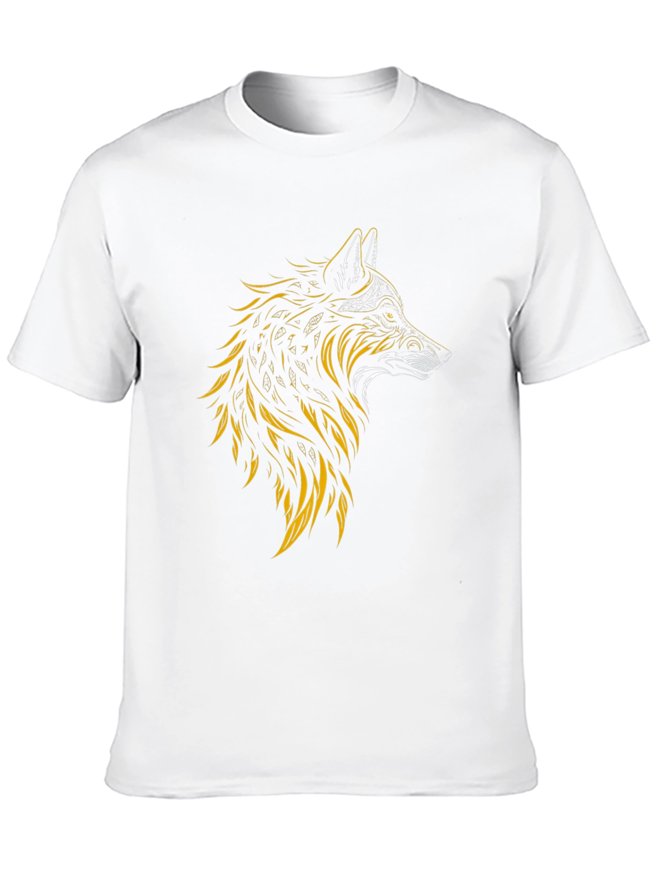 Wolf Graphic Print Tee - Stylish Mens Black T-Shirt