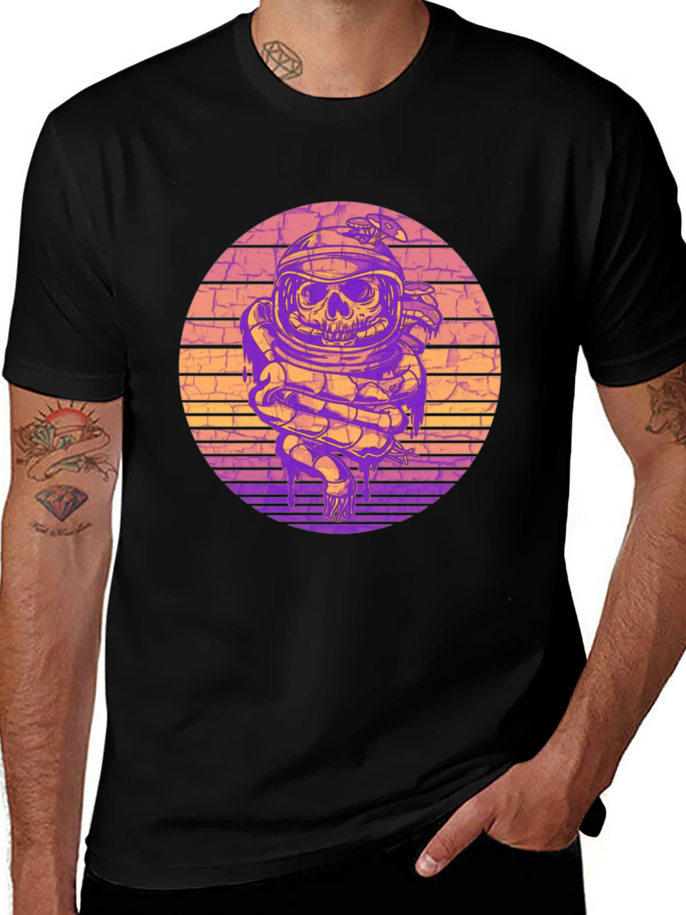 Astronaut Skull Snake Graphic Tee