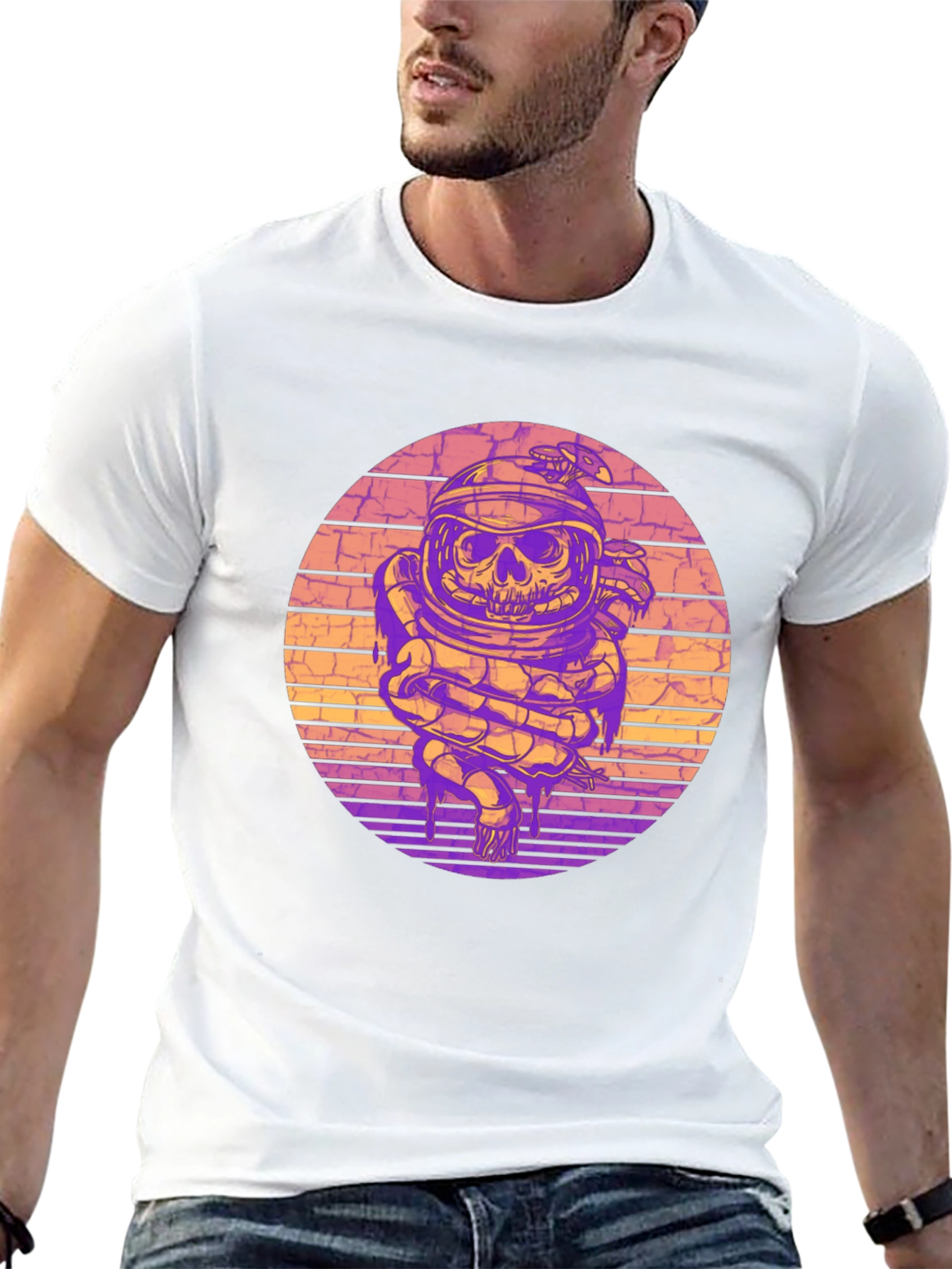 Astronaut Skull Snake Graphic Tee