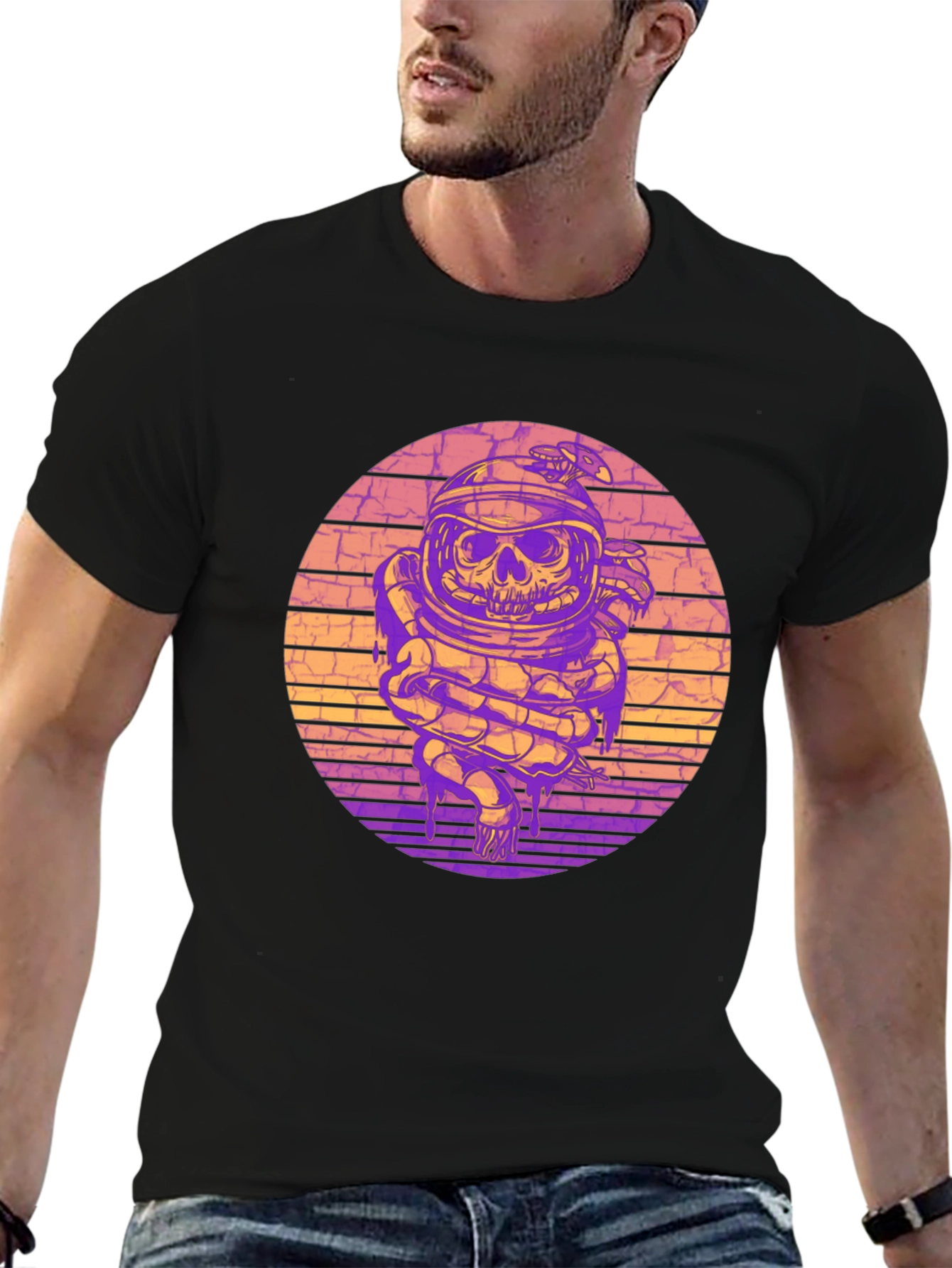Astronaut Skull Snake Graphic Tee