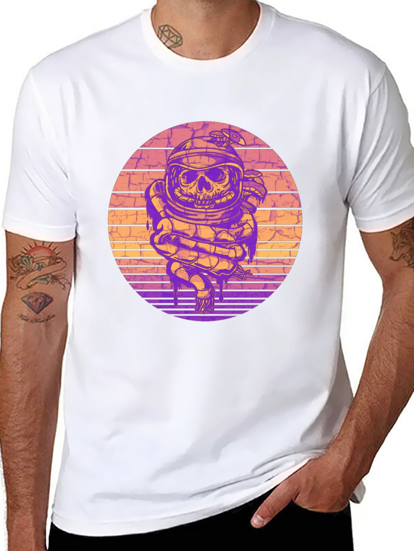 Astronaut Skull Snake Graphic Tee