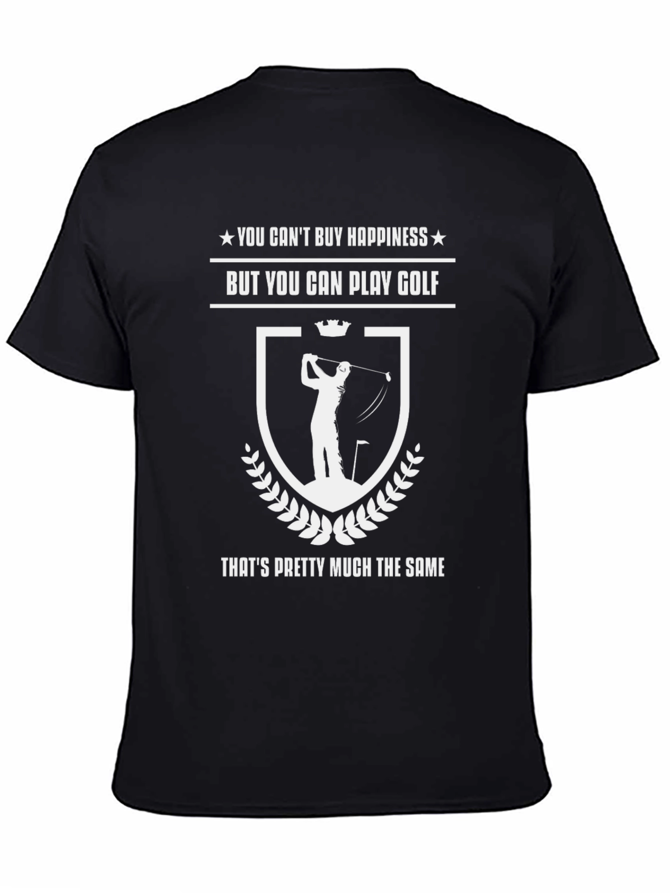 Golf Happiness Black T-Shirt