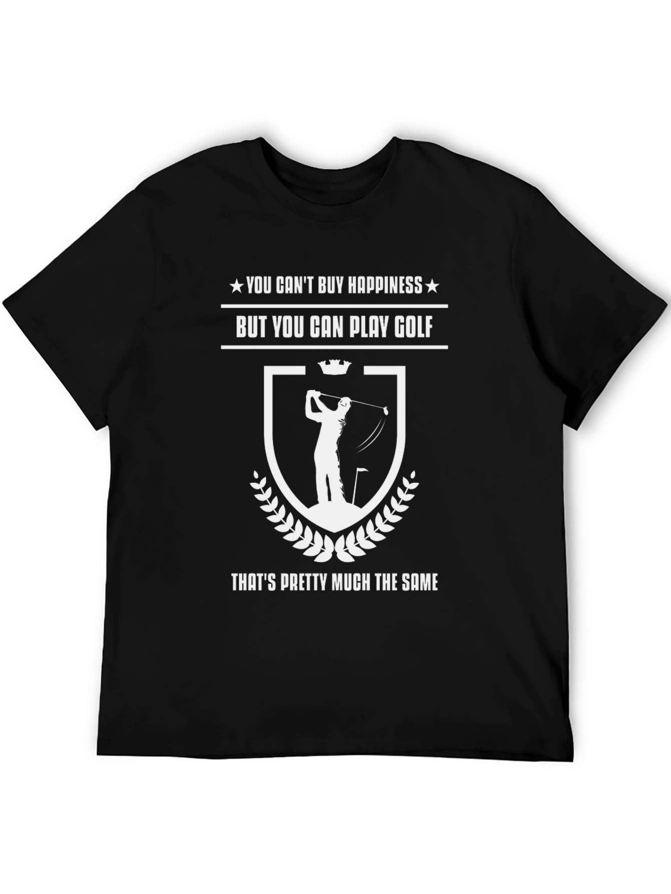 Golf Happiness Black T-Shirt