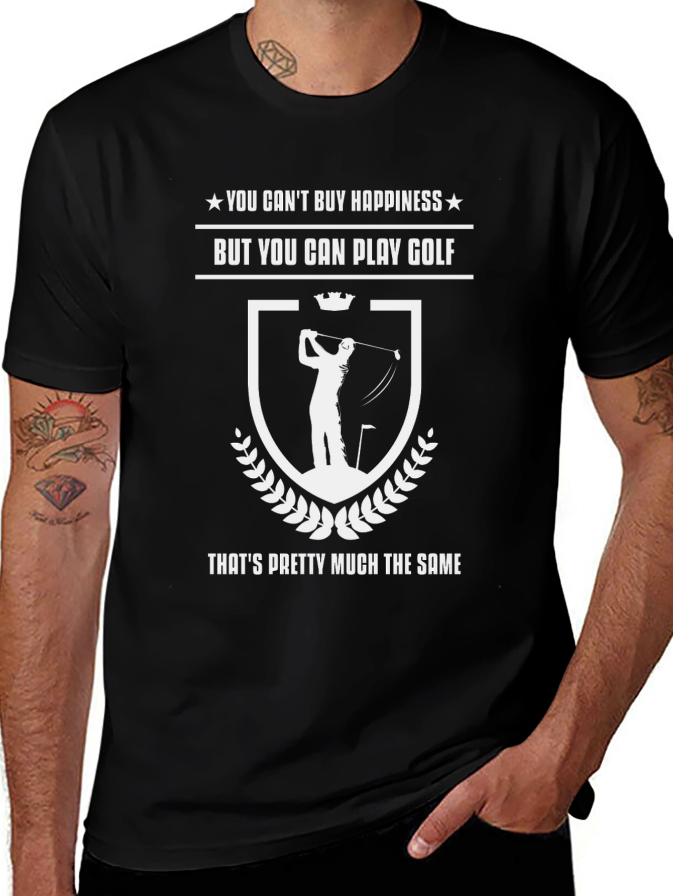 Golf Happiness Black T-Shirt