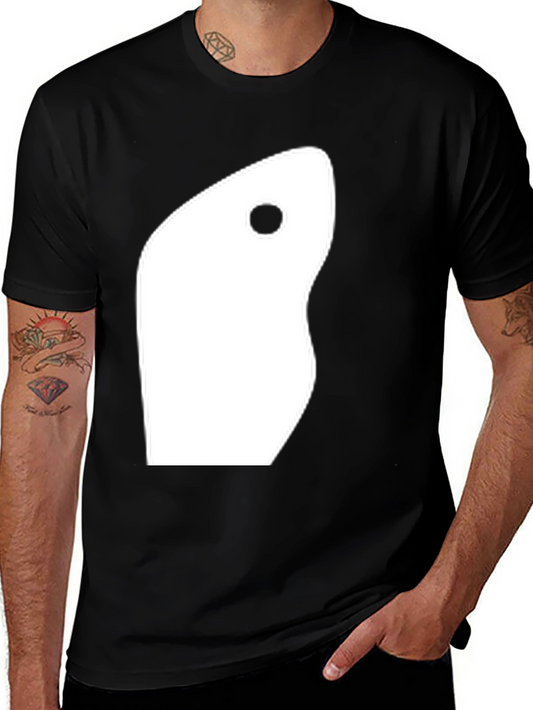 Abstract Yin Yang Style Graphic Tee - Modern Black T-Shirt