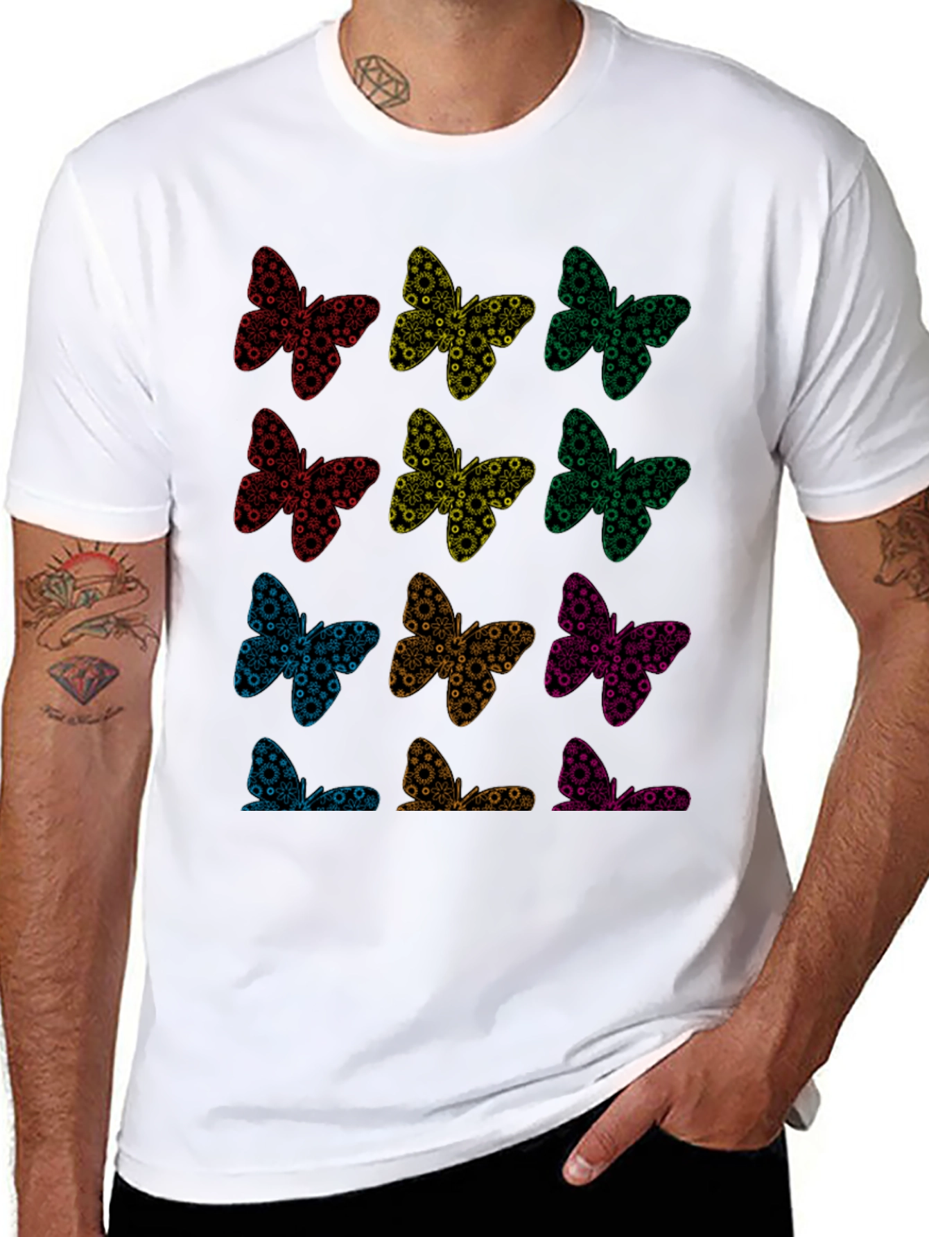 Butterfly Pattern T-Shirt | Unique Graphic Tee
