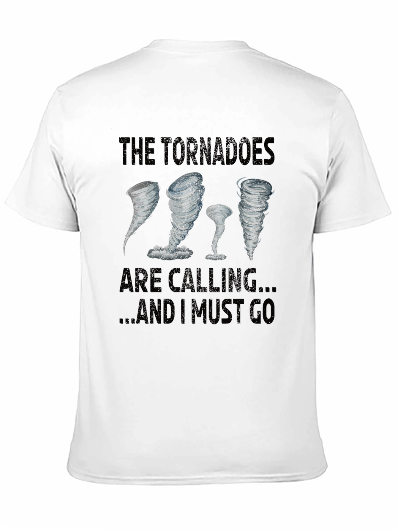Tornadoes Calling Mens Black Graphic T-Shirt