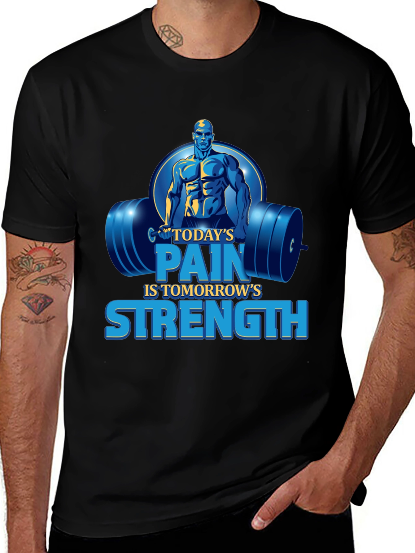 Motivational Gym T-Shirt - Todays Pain Tomorrows Strength