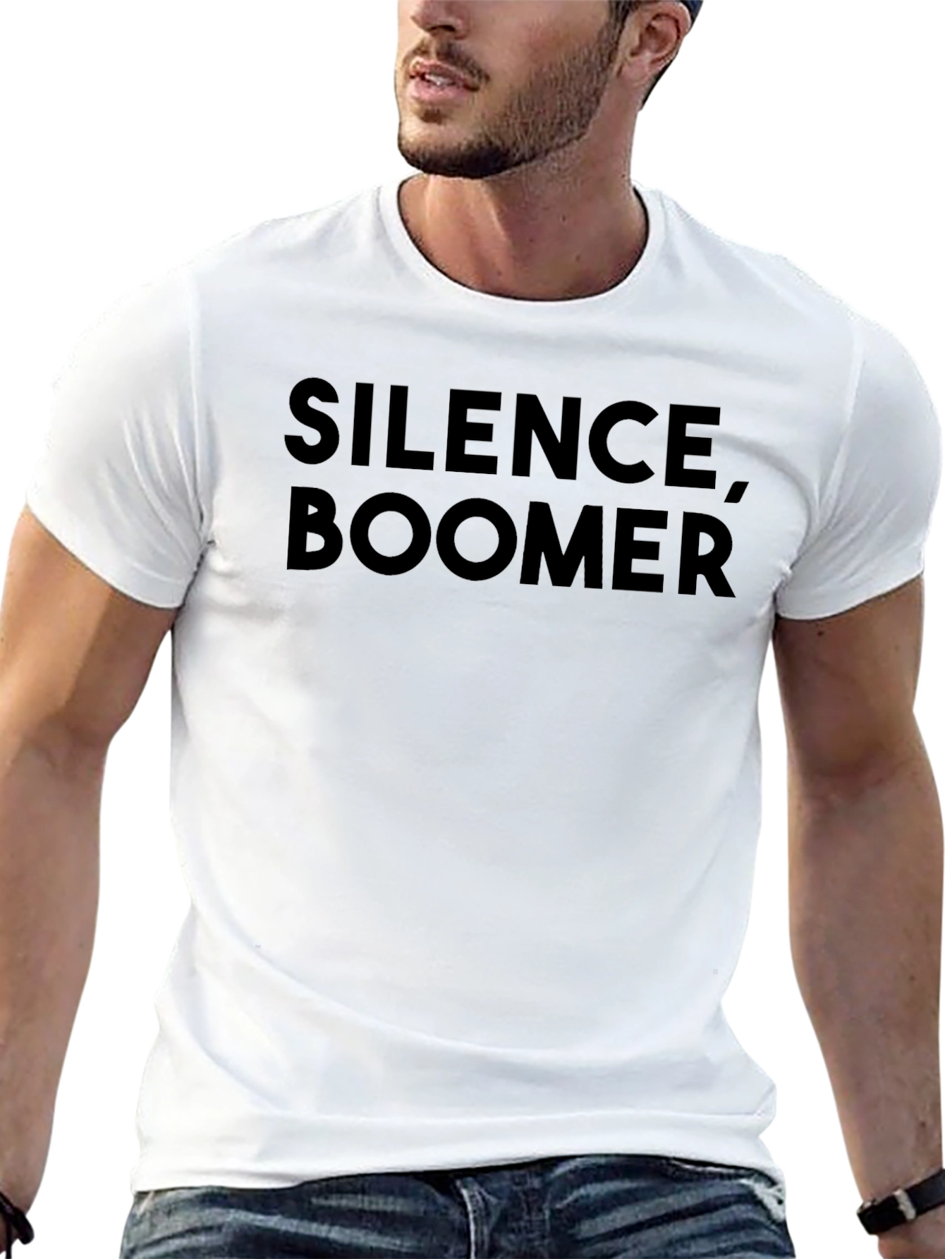 Silence Boomer Black Graphic Tee