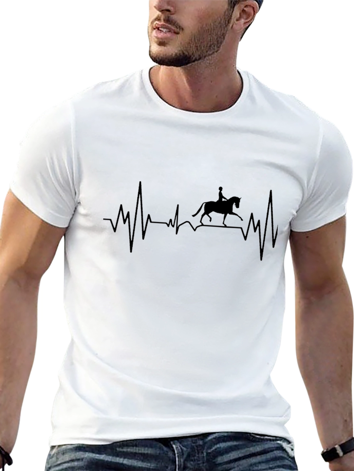 Dressage Heartbeat T-Shirt - Equestrian Rider Tee