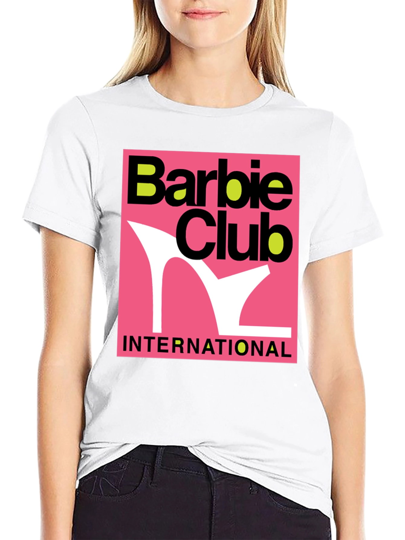 Barbie Club International Graphic Tee - Black Cotton
