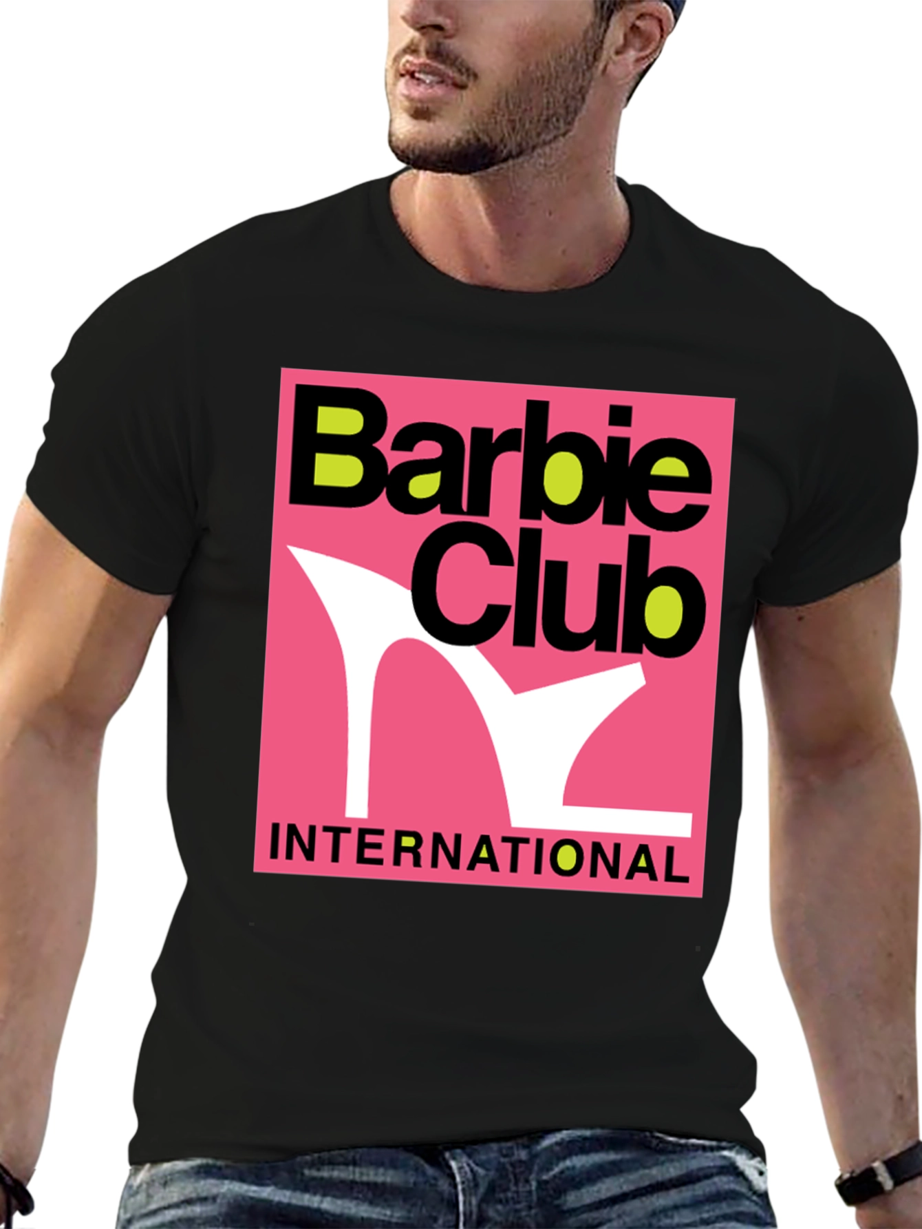 Barbie Club International Graphic Tee - Black Cotton