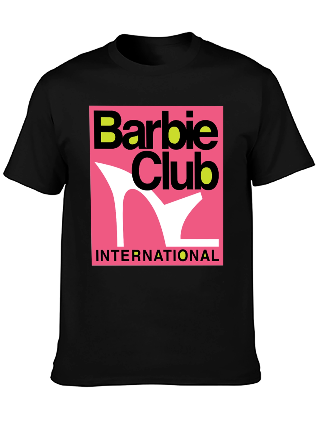 Barbie Club International Graphic Tee - Black Cotton