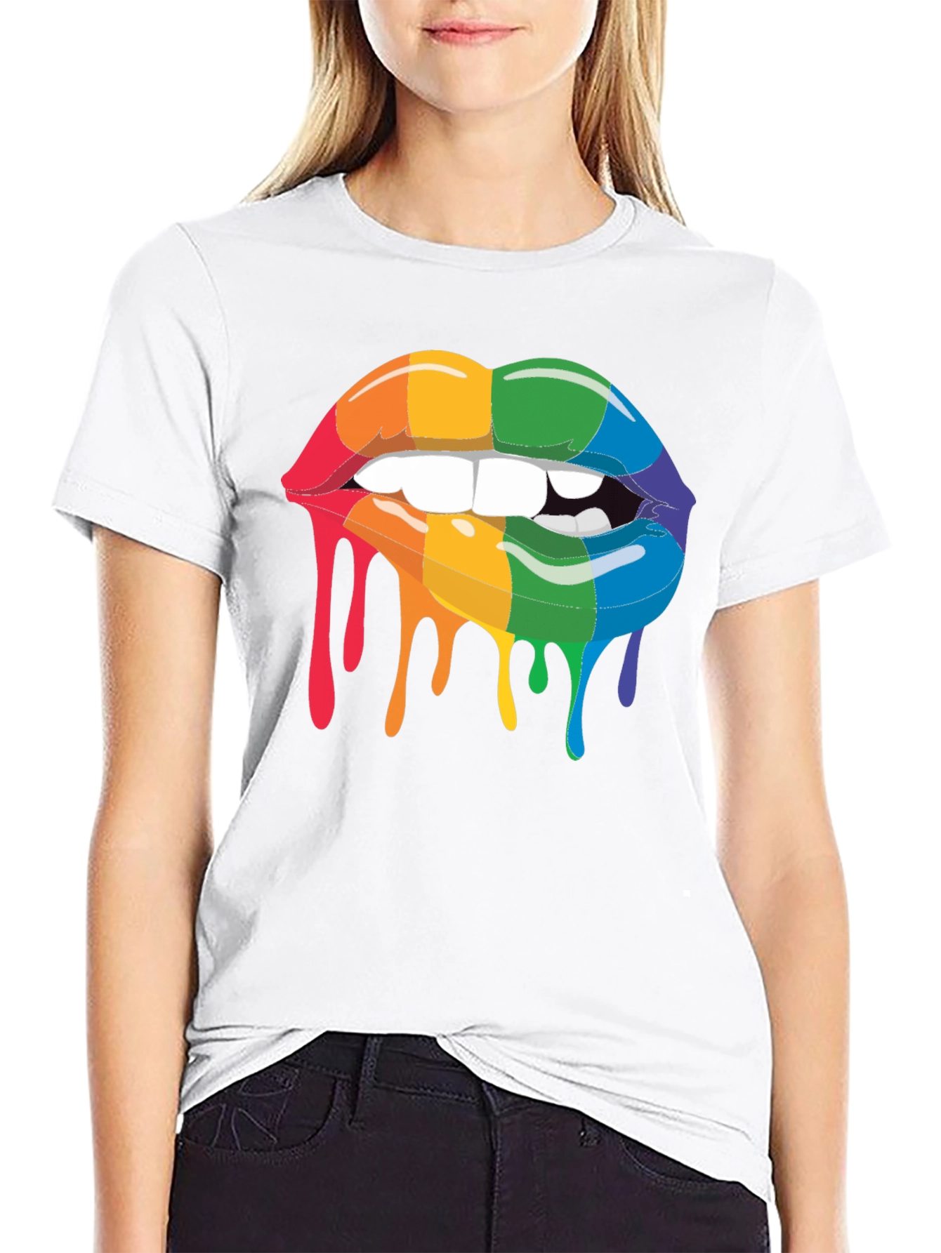 Rainbow Lips Graphic T-Shirt - Pride Fashion