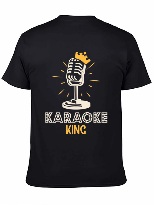 Karaoke King T-Shirt: Microphone Crown Graphic Tee