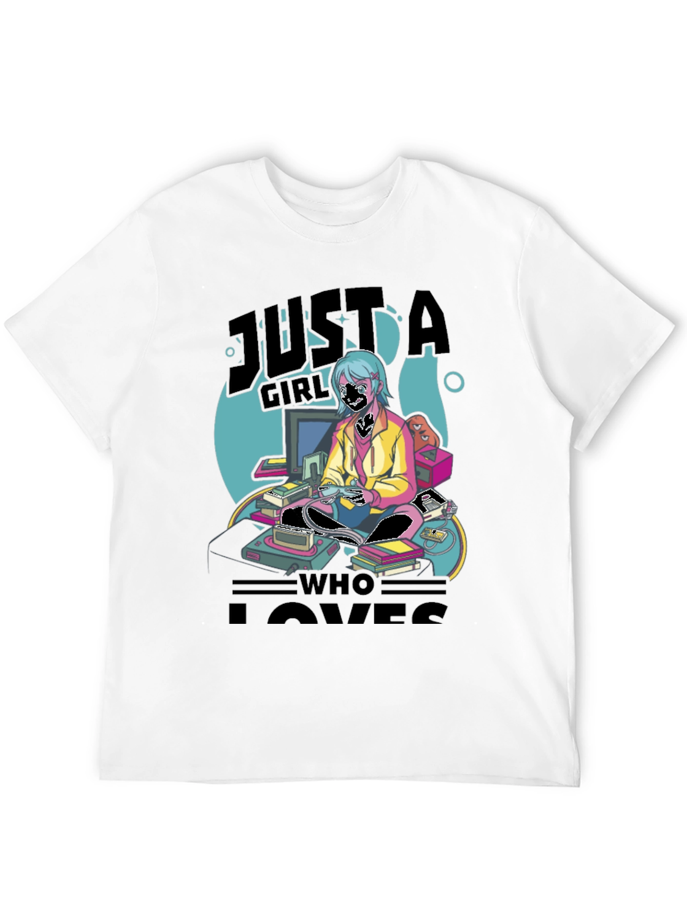 Gamer Girl Graphic Tee - Retro Gaming Style