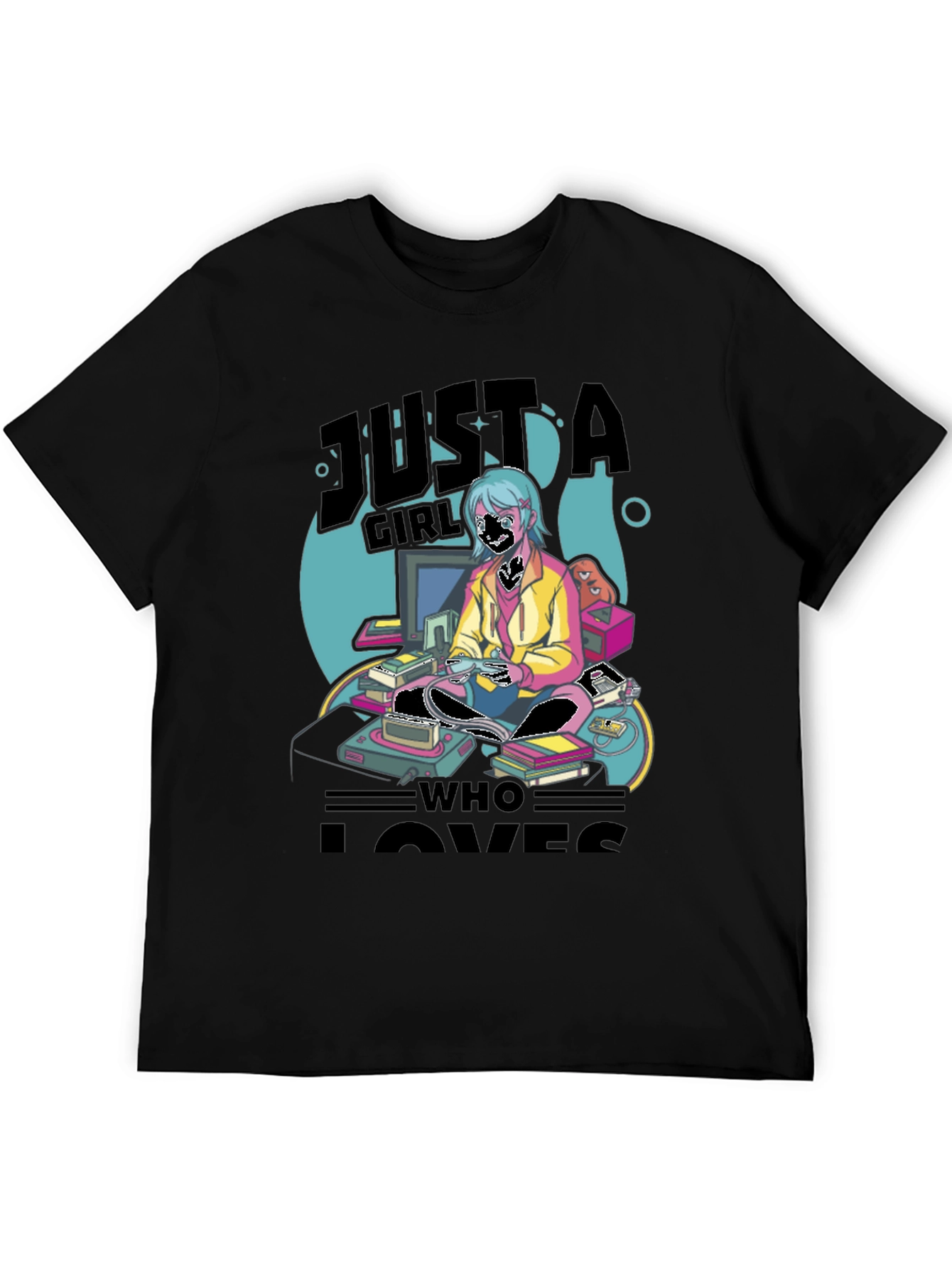 Gamer Girl Graphic Tee - Retro Gaming Style
