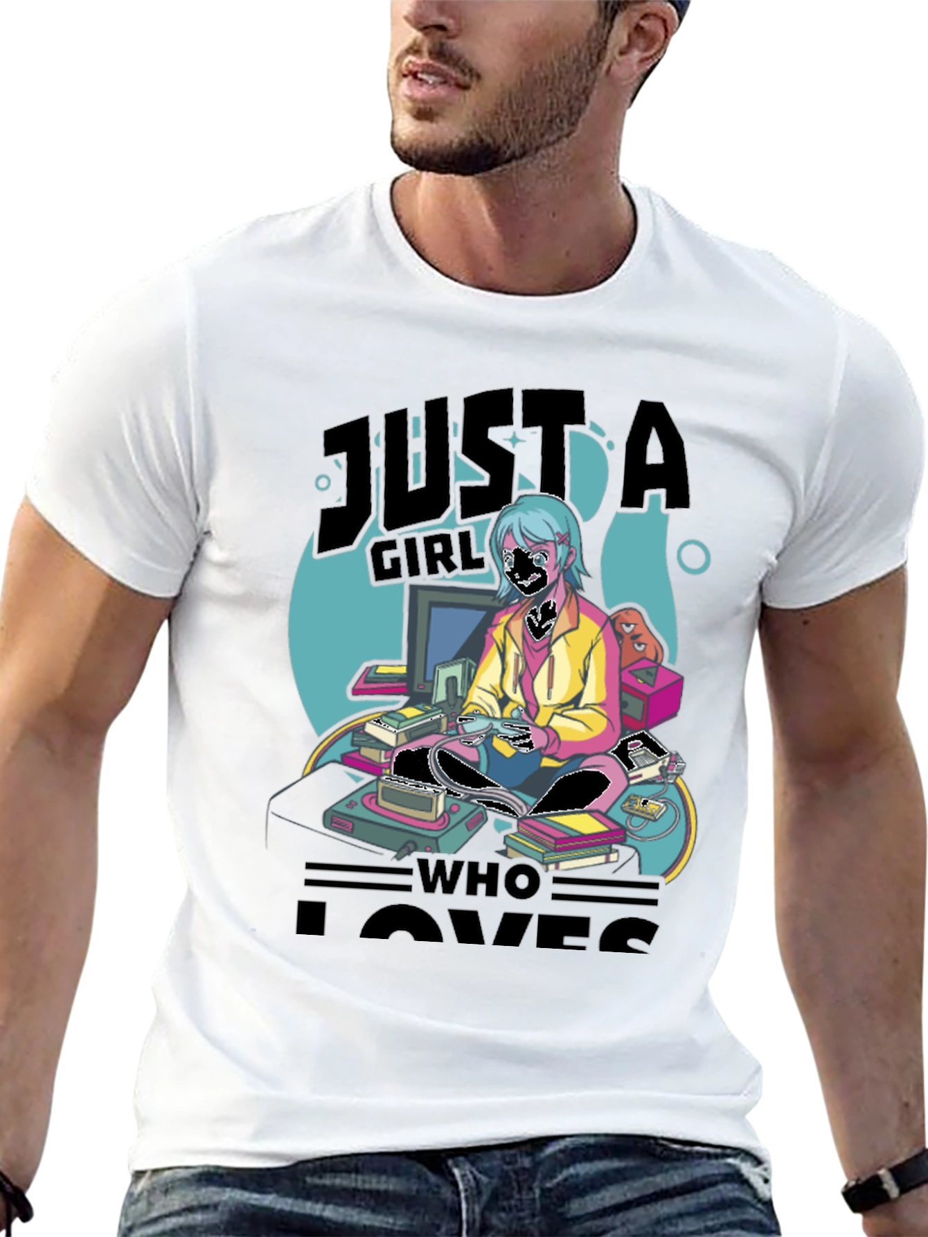 Gamer Girl Graphic Tee - Retro Gaming Style