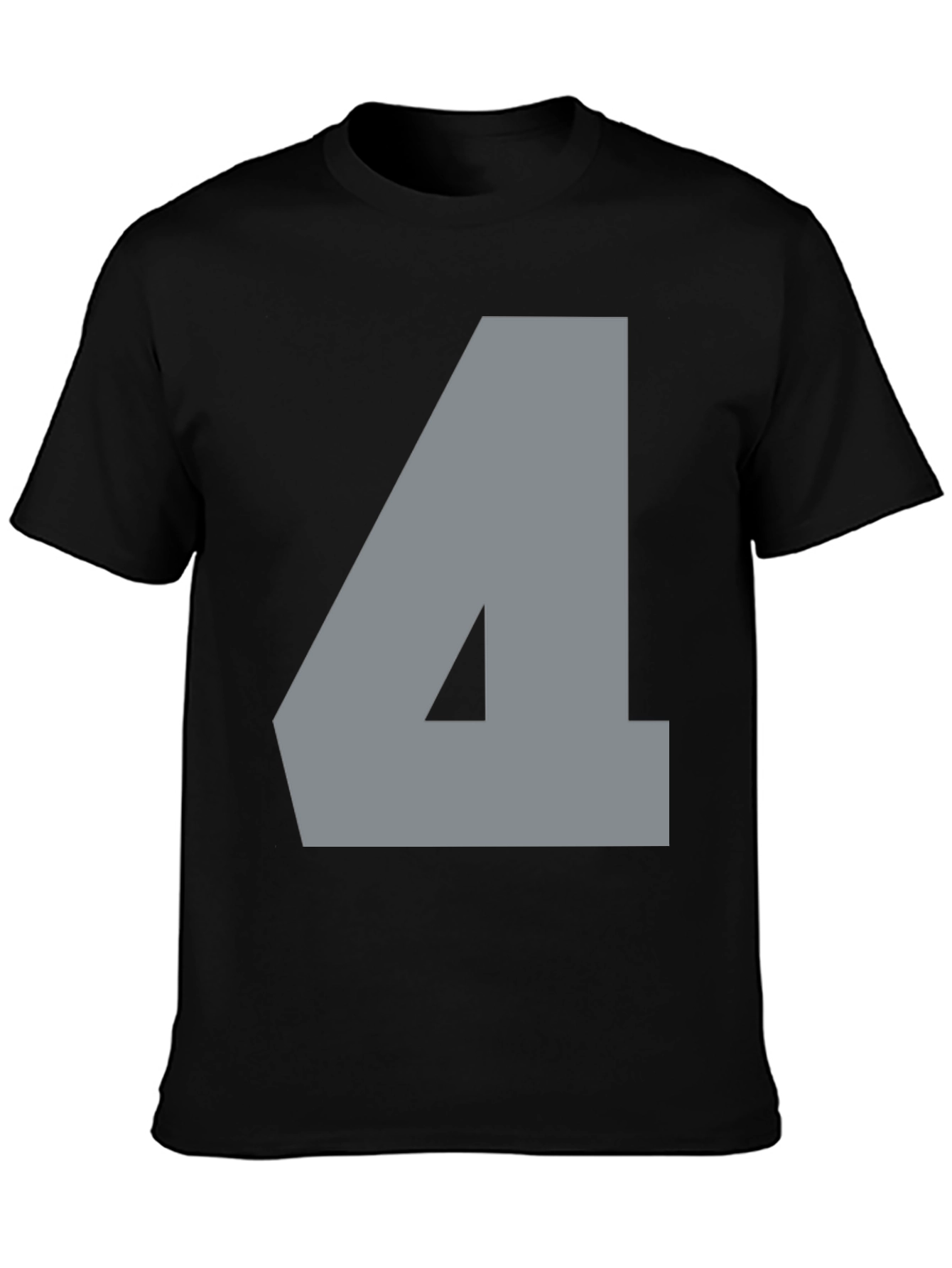 Number Four Graphic Tee - Mens Black Cotton T-Shirt