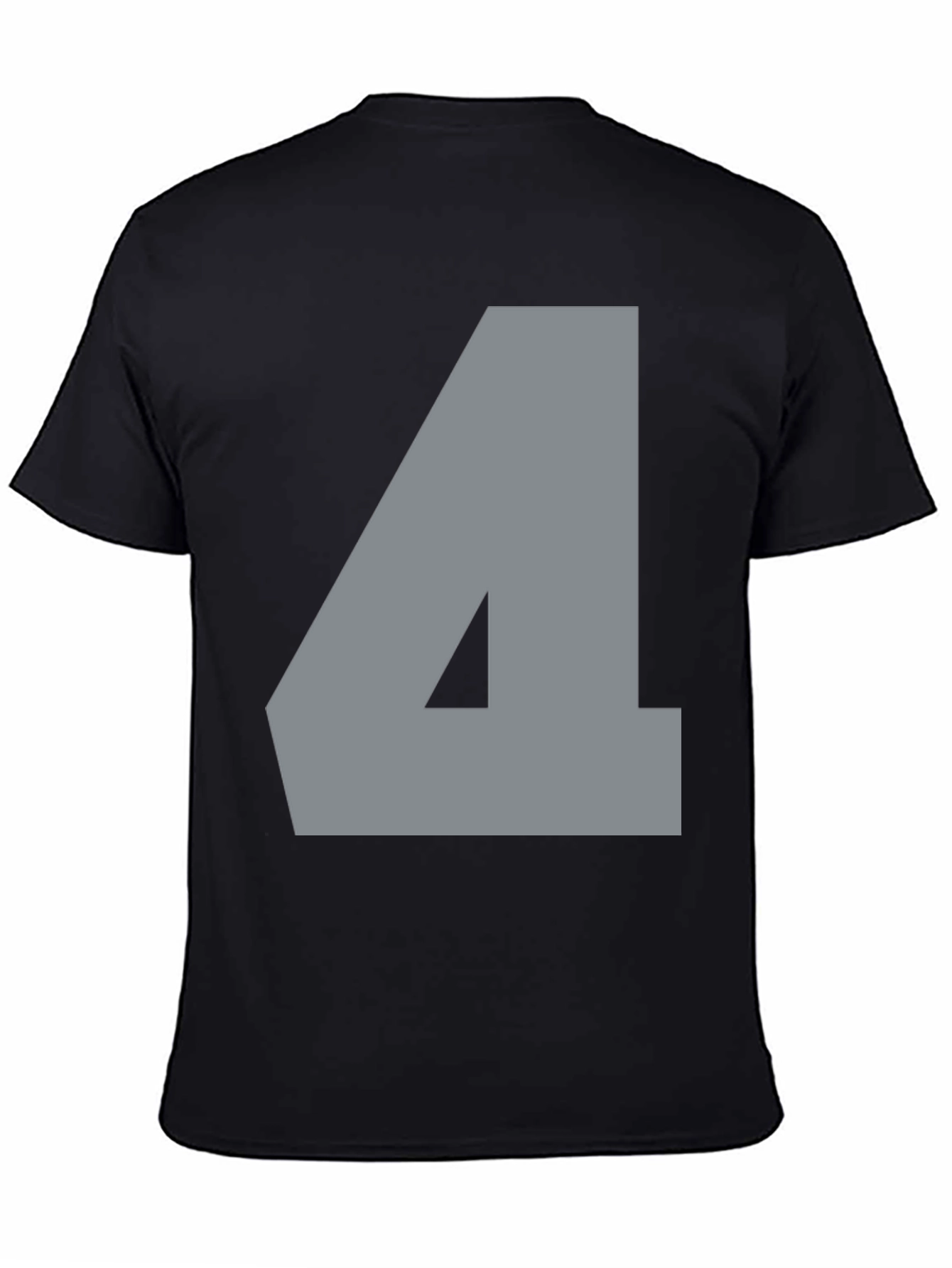 Number Four Graphic Tee - Mens Black Cotton T-Shirt