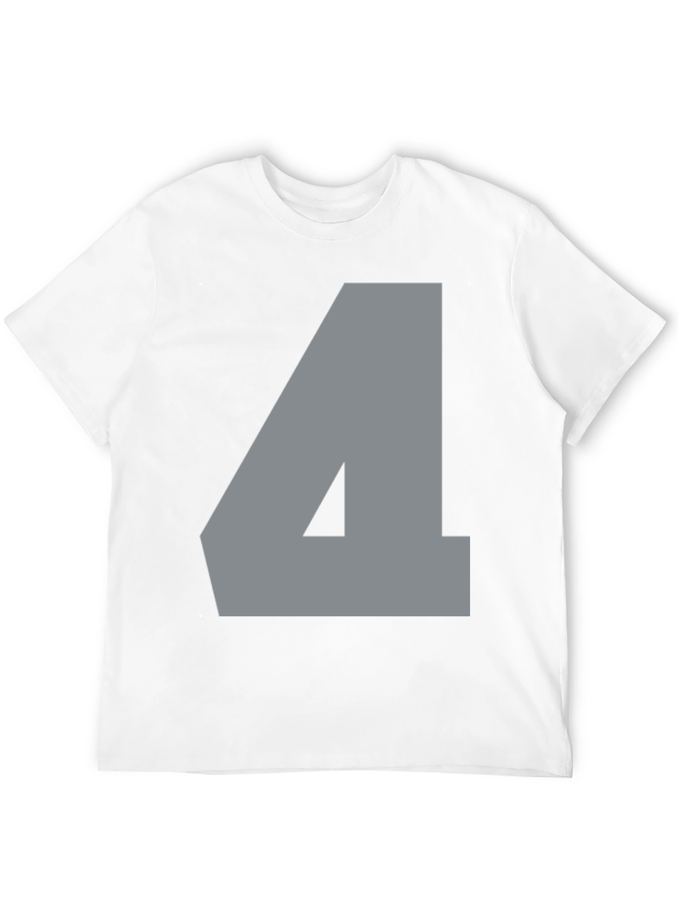 Number Four Graphic Tee - Mens Black Cotton T-Shirt