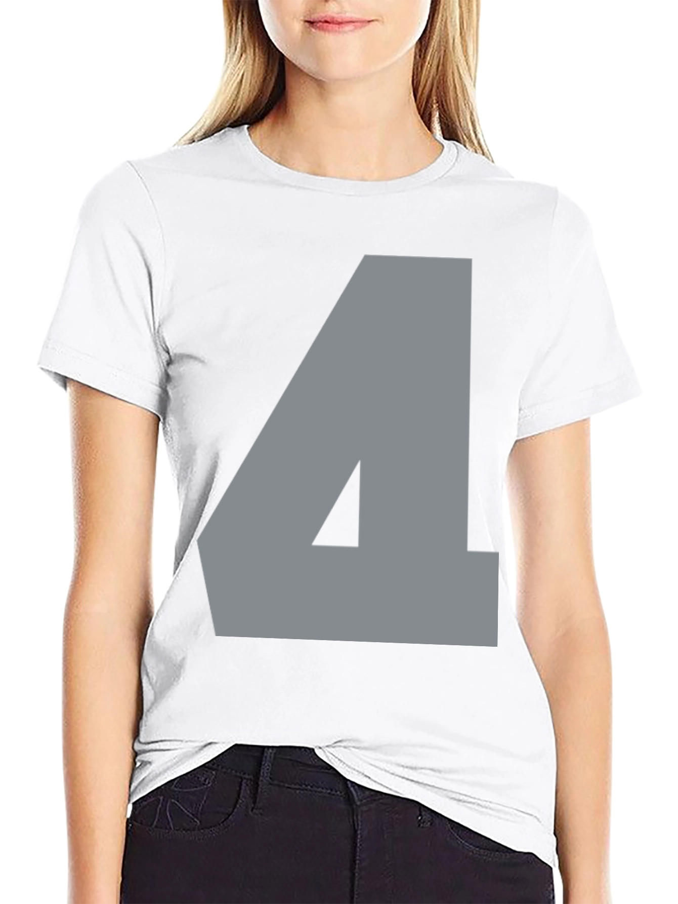 Number Four Graphic Tee - Mens Black Cotton T-Shirt