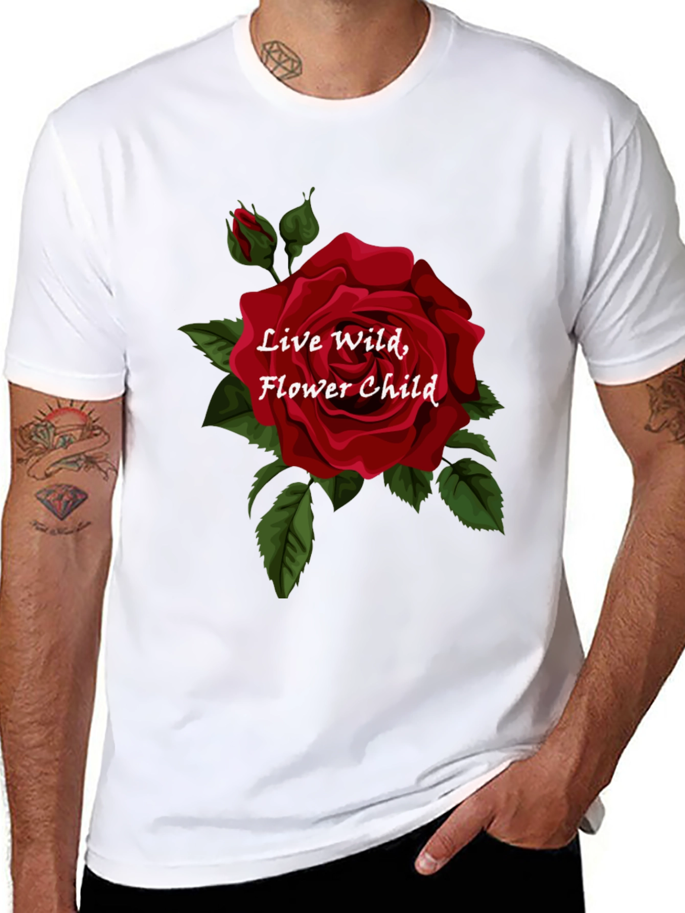 Live Wild Flower Child Graphic Tee - Black