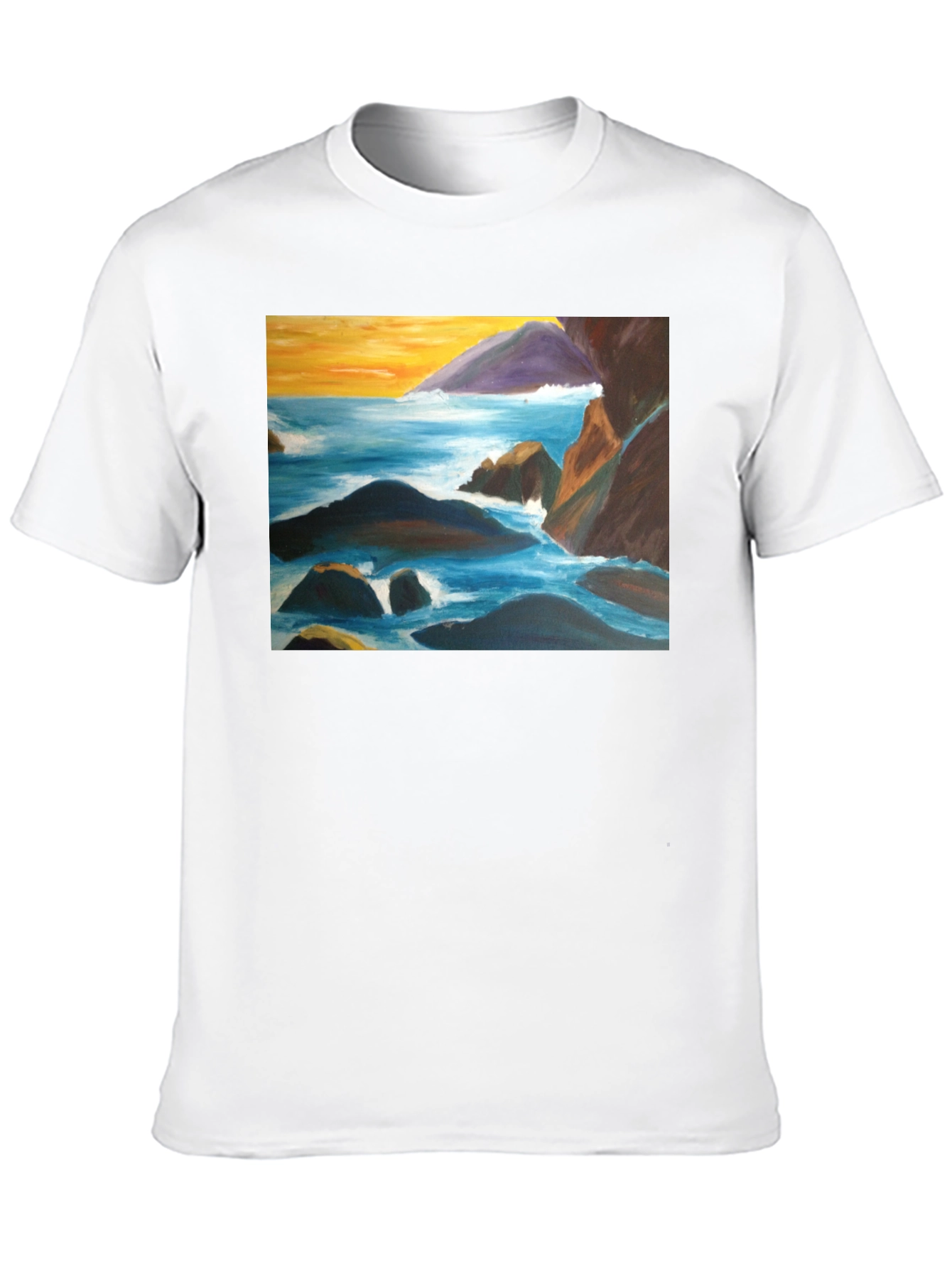 Coastal Seascape Graphic Tee - Black