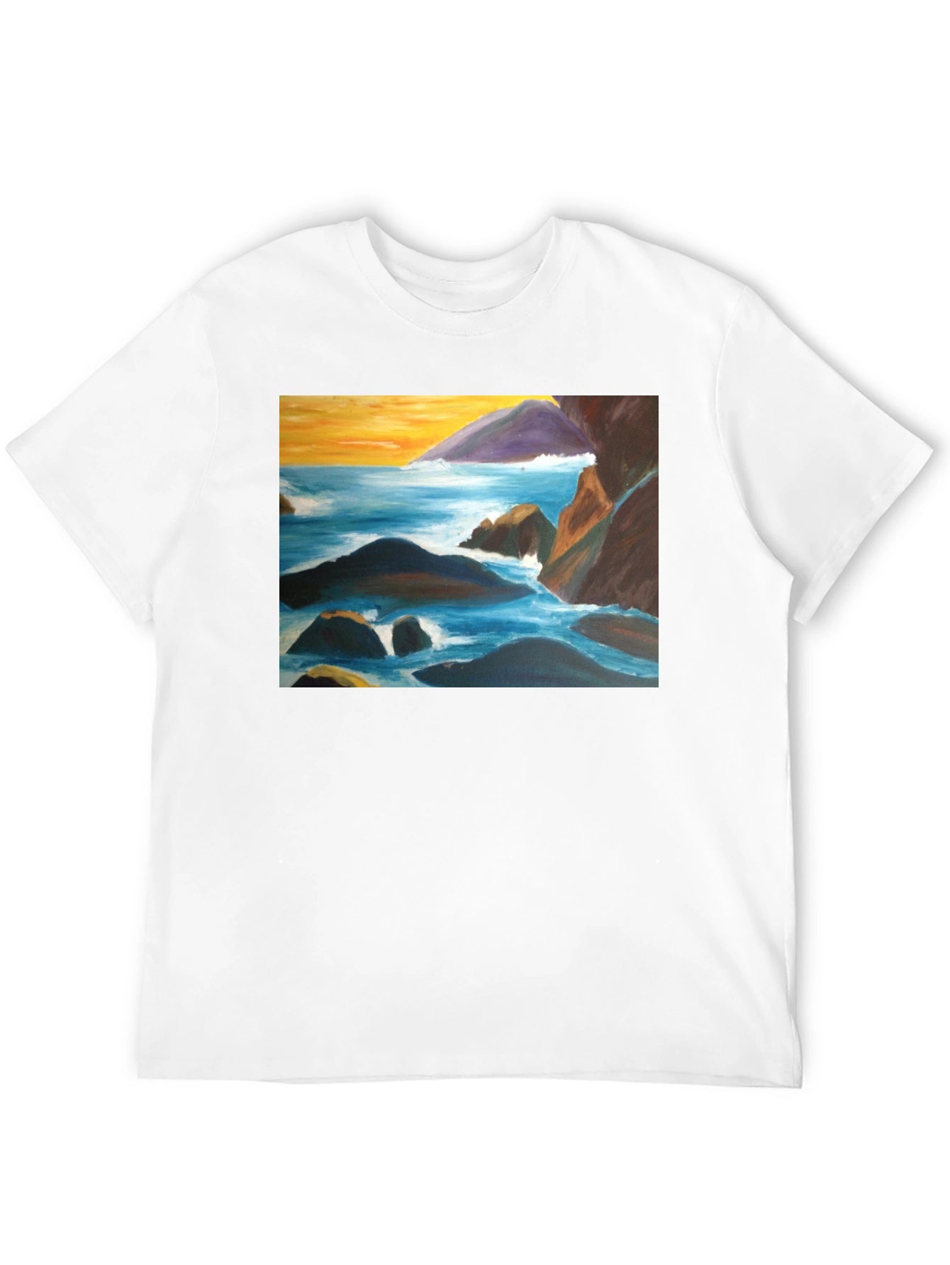 Coastal Seascape Graphic Tee - Black