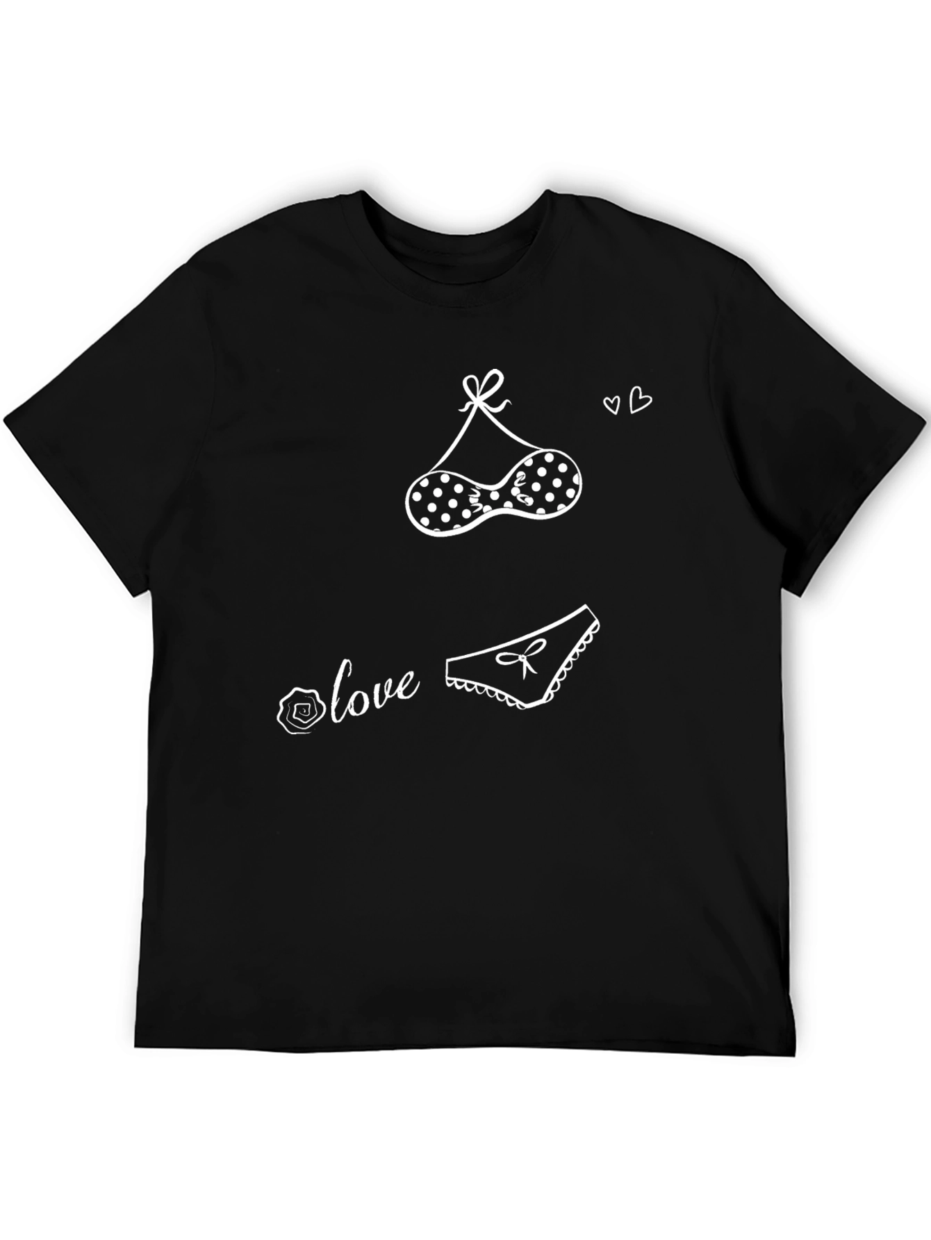 Love Lingerie Graphic Tee - Black Crew Neck Shirt