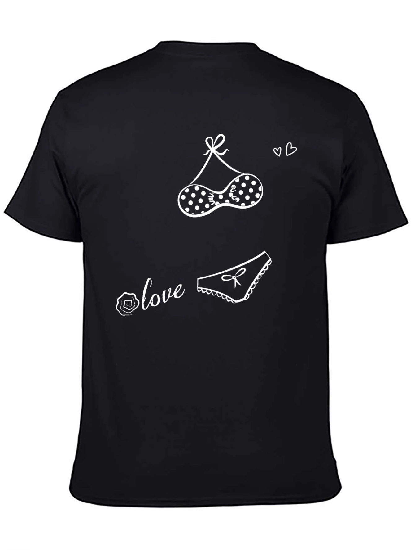 Love Lingerie Graphic Tee - Black Crew Neck Shirt