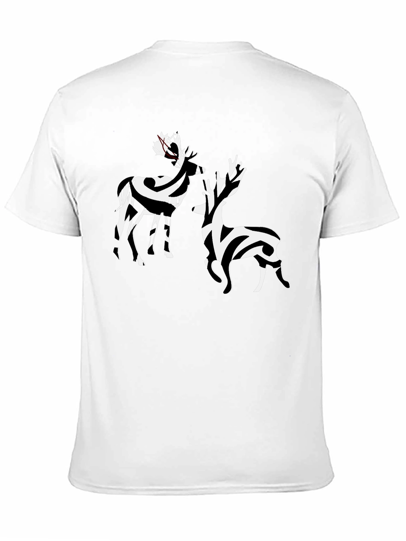 Striped Deer Graphic Tee - Stylish Casual Wear