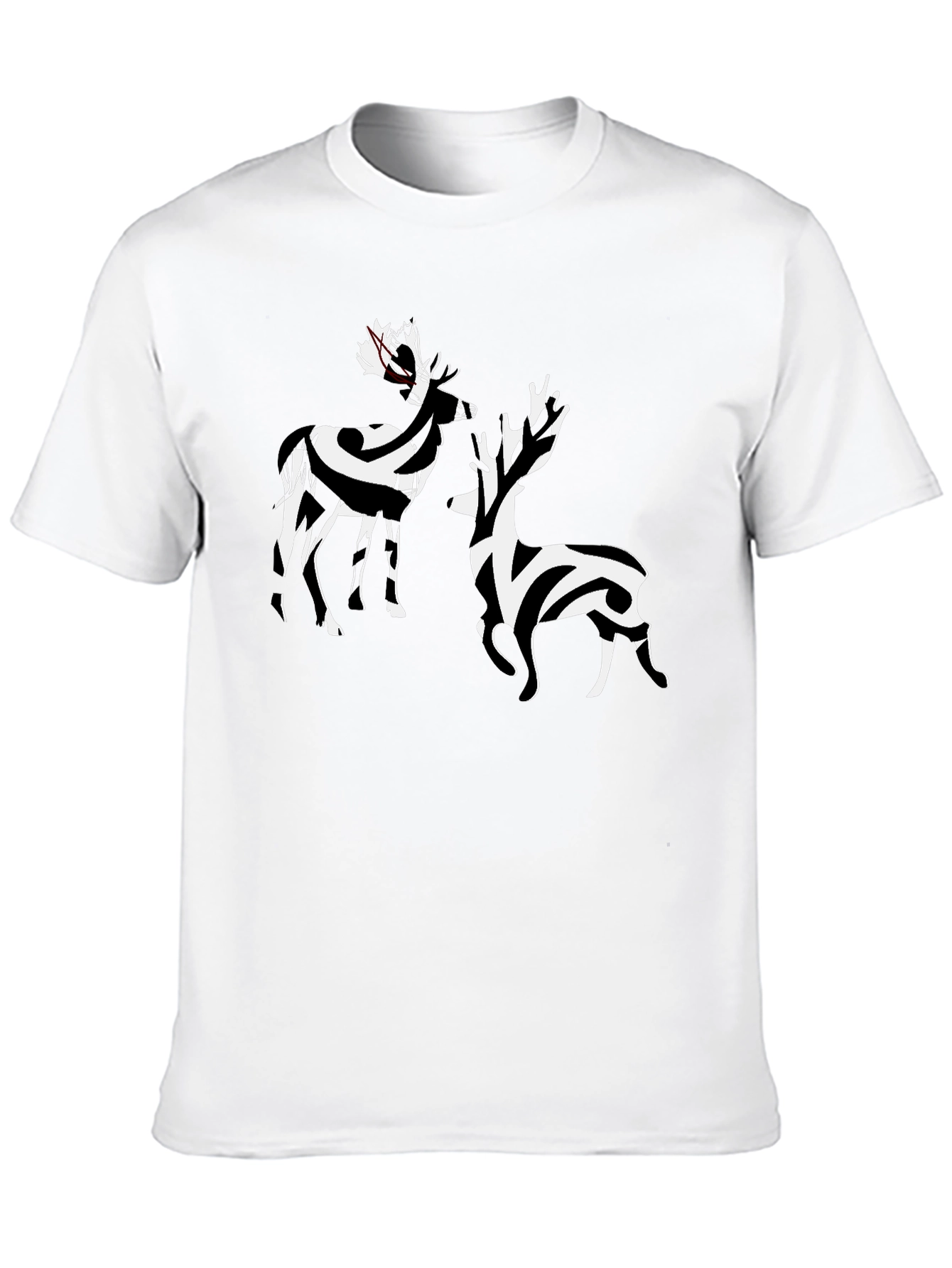 Striped Deer Graphic Tee - Stylish Casual Wear