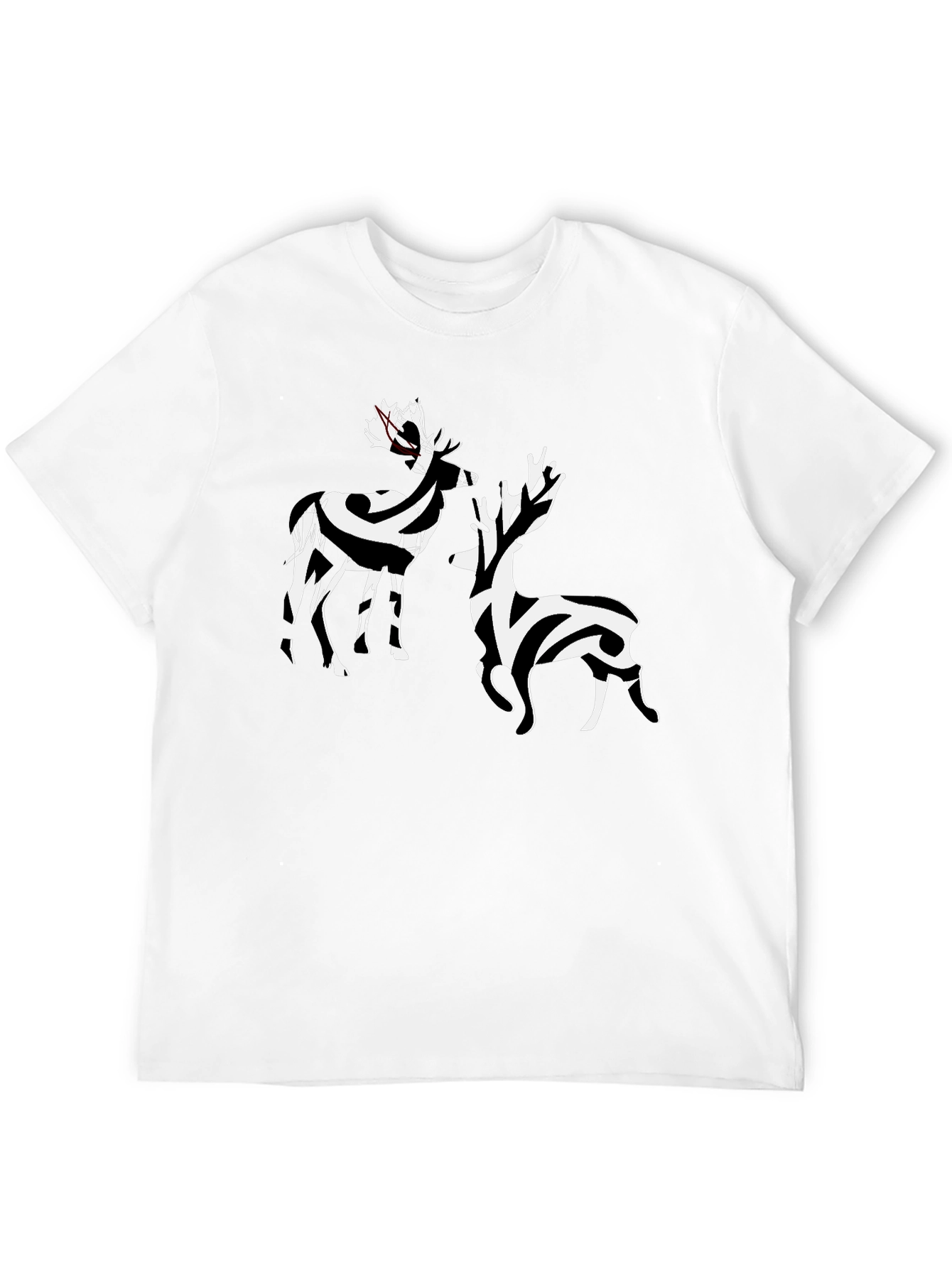 Striped Deer Graphic Tee - Stylish Casual Wear