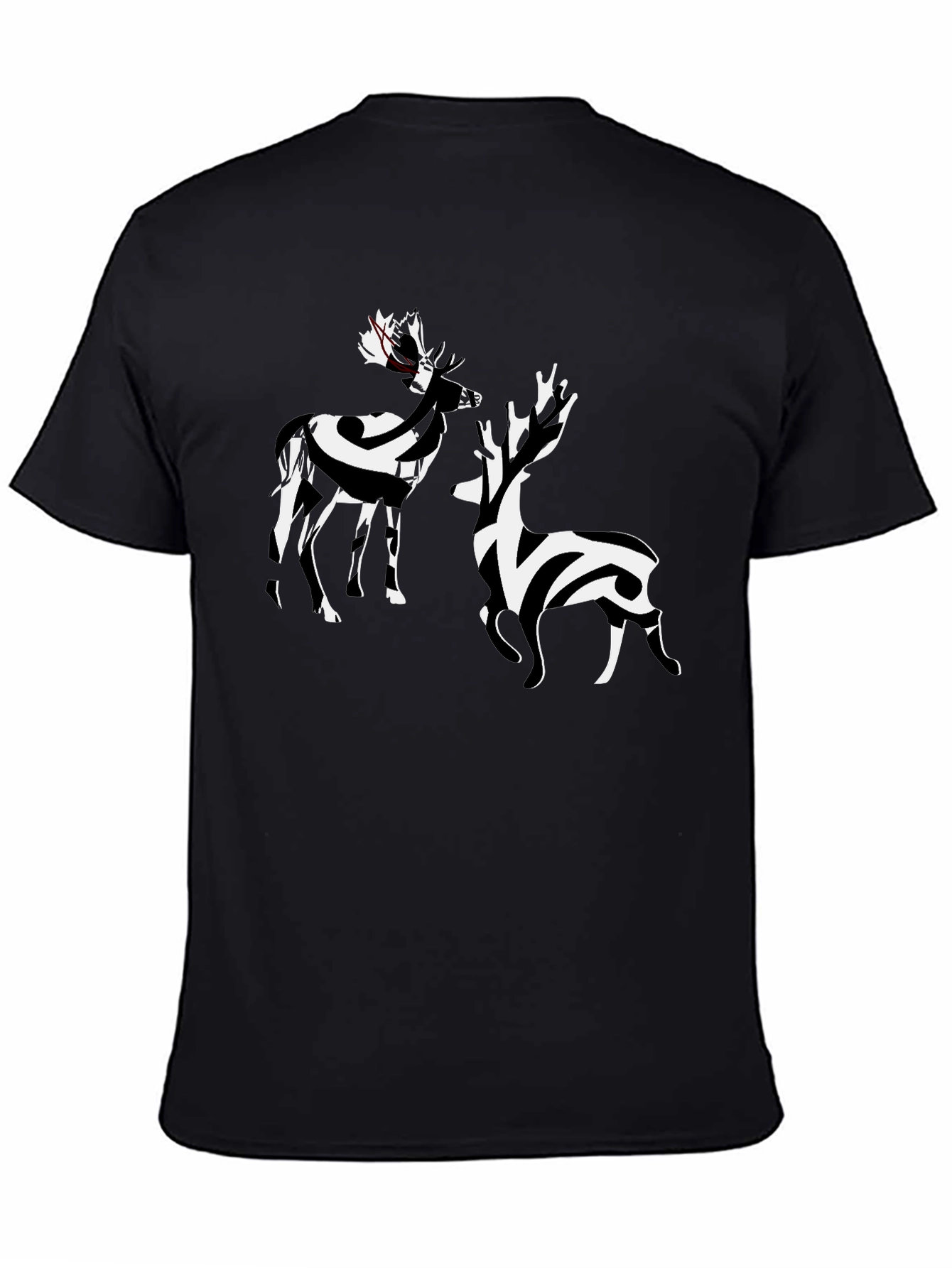 Striped Deer Graphic Tee - Stylish Casual Wear