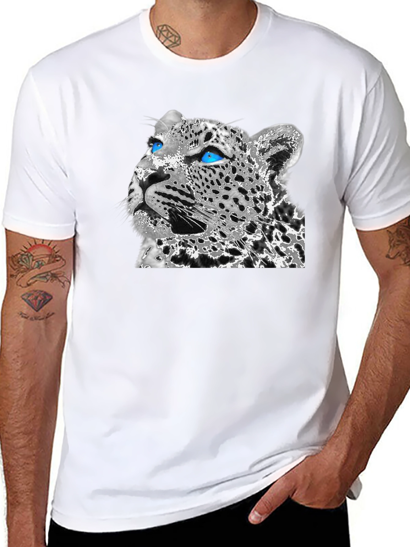 Leopard Graphic Print Black T-Shirt