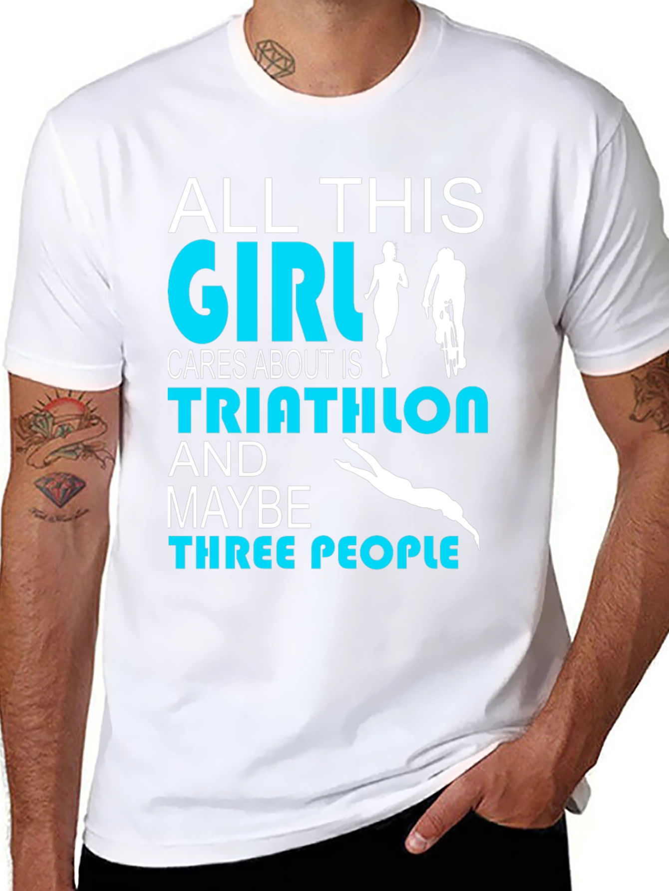 Triathlon Girl T-Shirt: All This Girl Cares About
